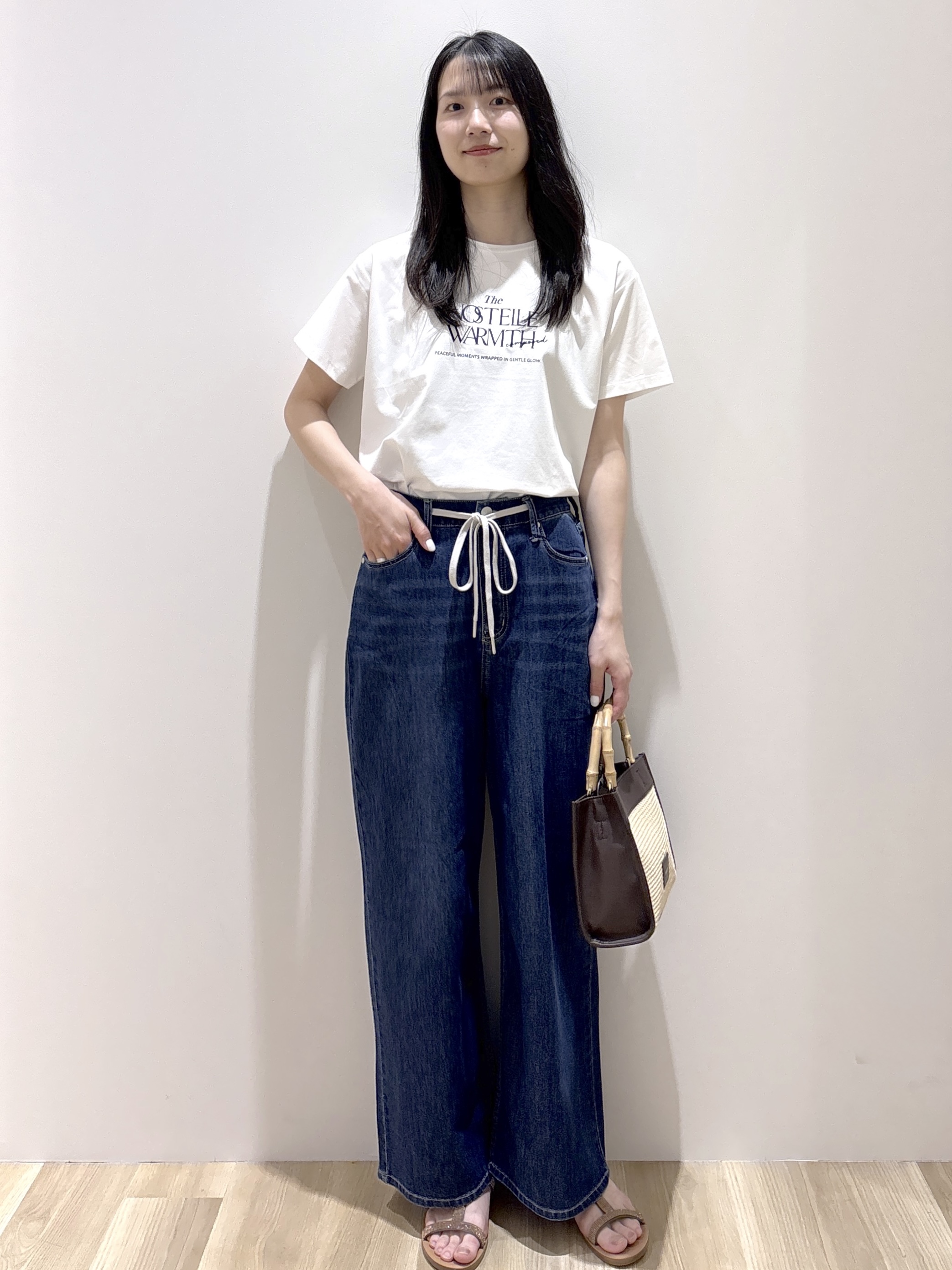 sachikoさんの「OPAQUE.CLIP｜ロゴプリント＆刺繍Tシャツ【洗濯機OK】」を使ったコーディネート