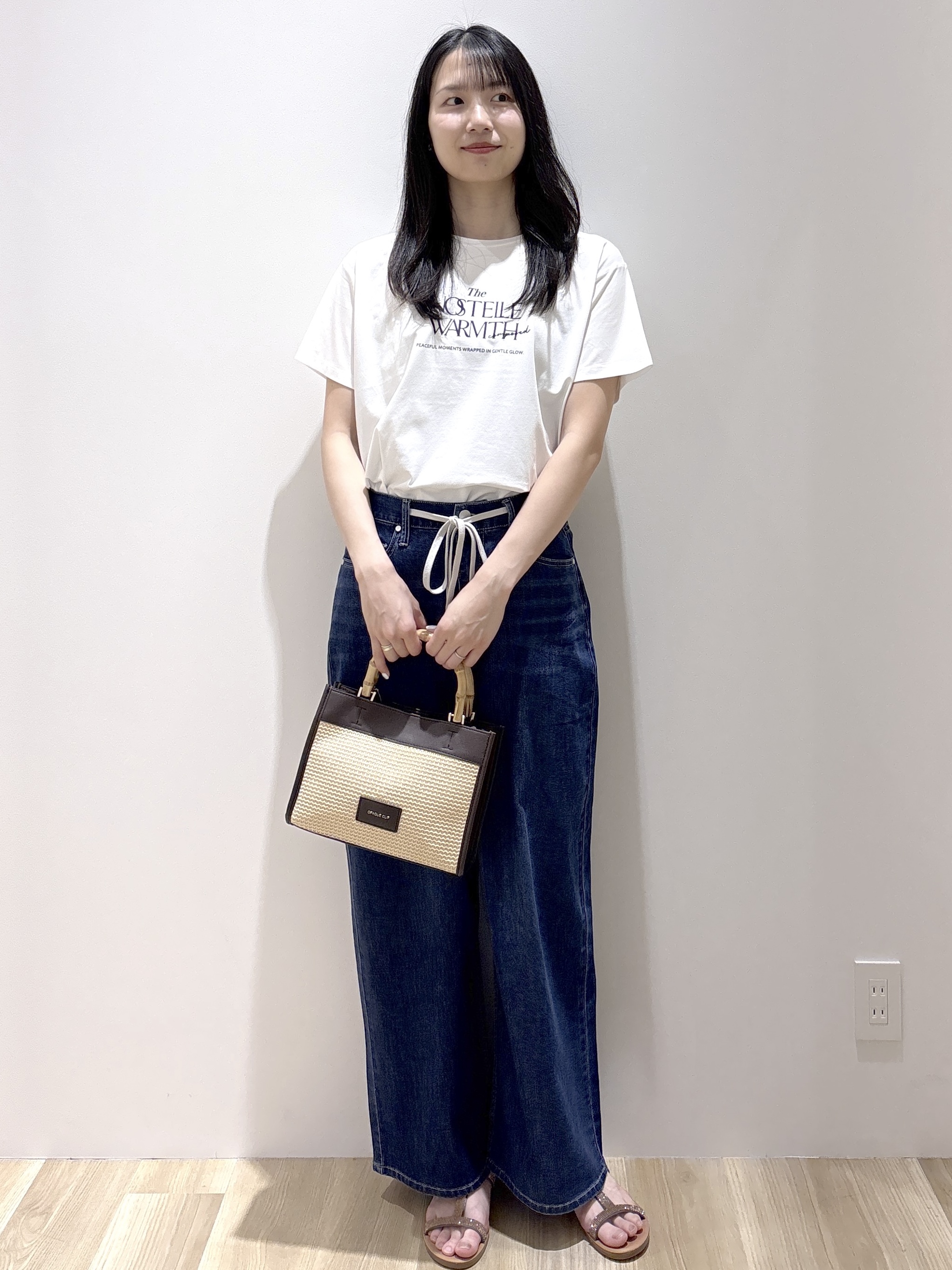 sachikoさんの「OPAQUE.CLIP｜ロゴプリント＆刺繍Tシャツ【洗濯機OK】」を使ったコーディネート