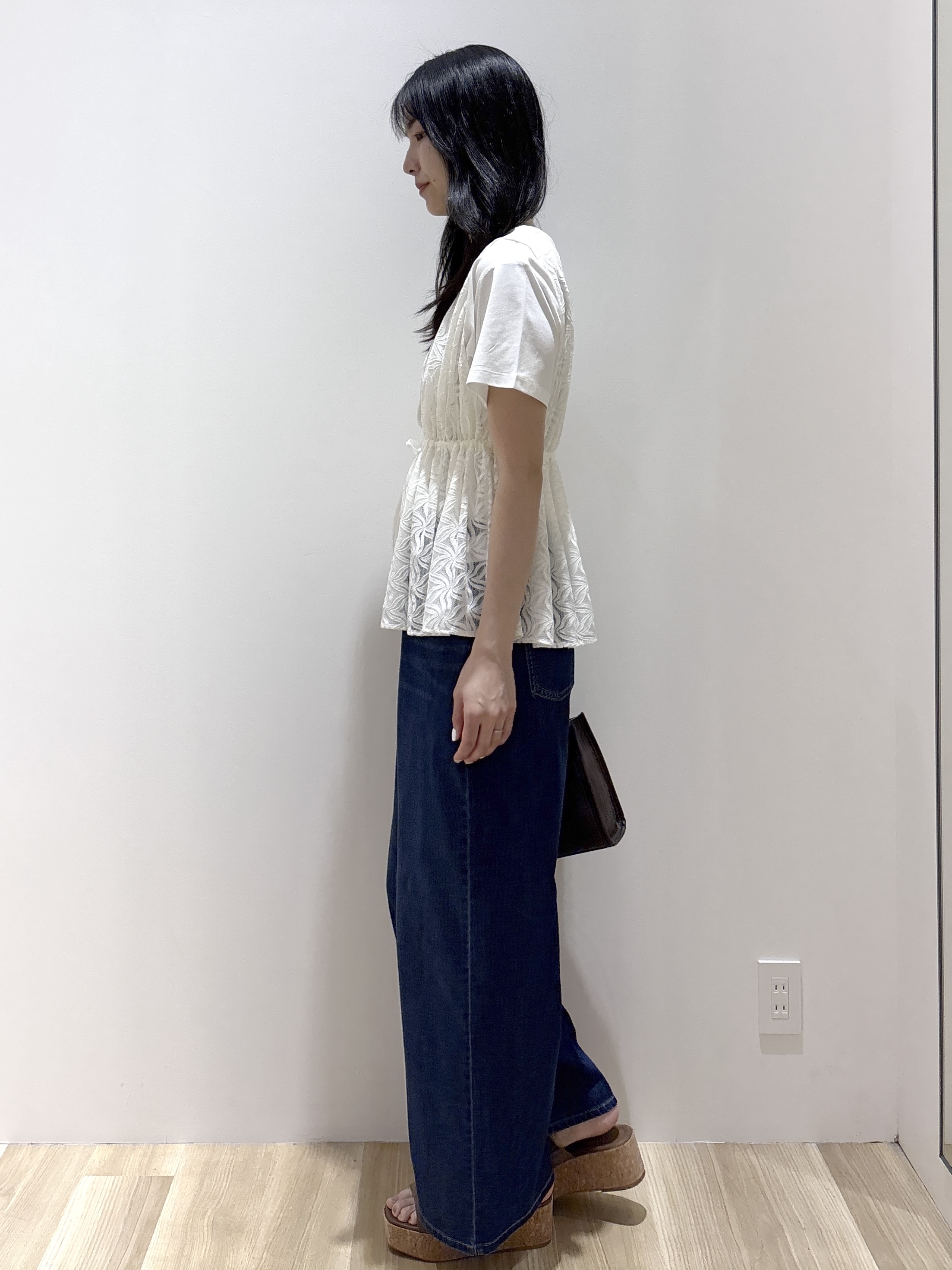 sachikoさんの「OPAQUE.CLIP｜レースペプラムジレ【洗濯機OK】」を使ったコーディネート