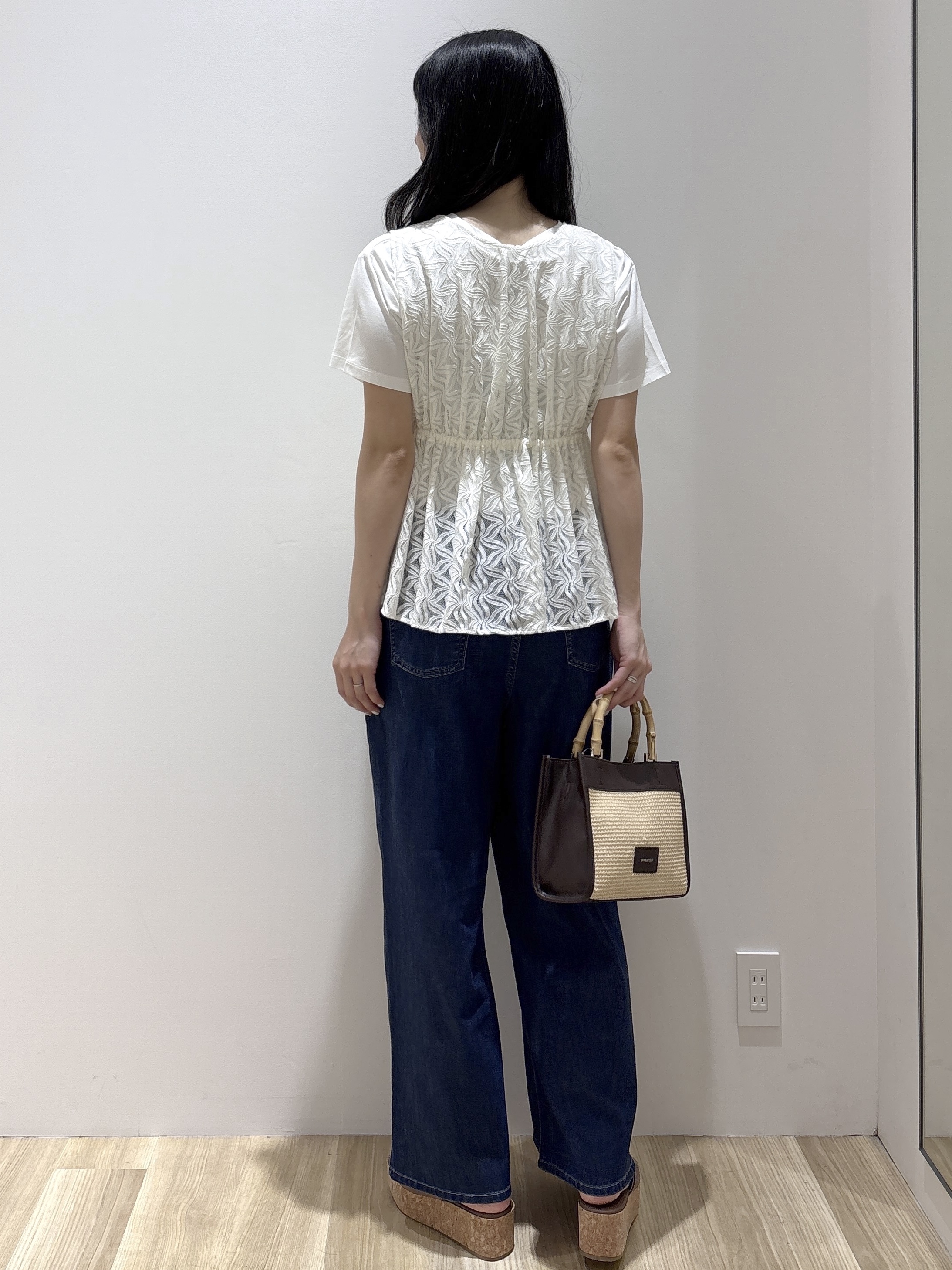 sachikoさんの「OPAQUE.CLIP｜レースペプラムジレ【洗濯機OK】」を使ったコーディネート
