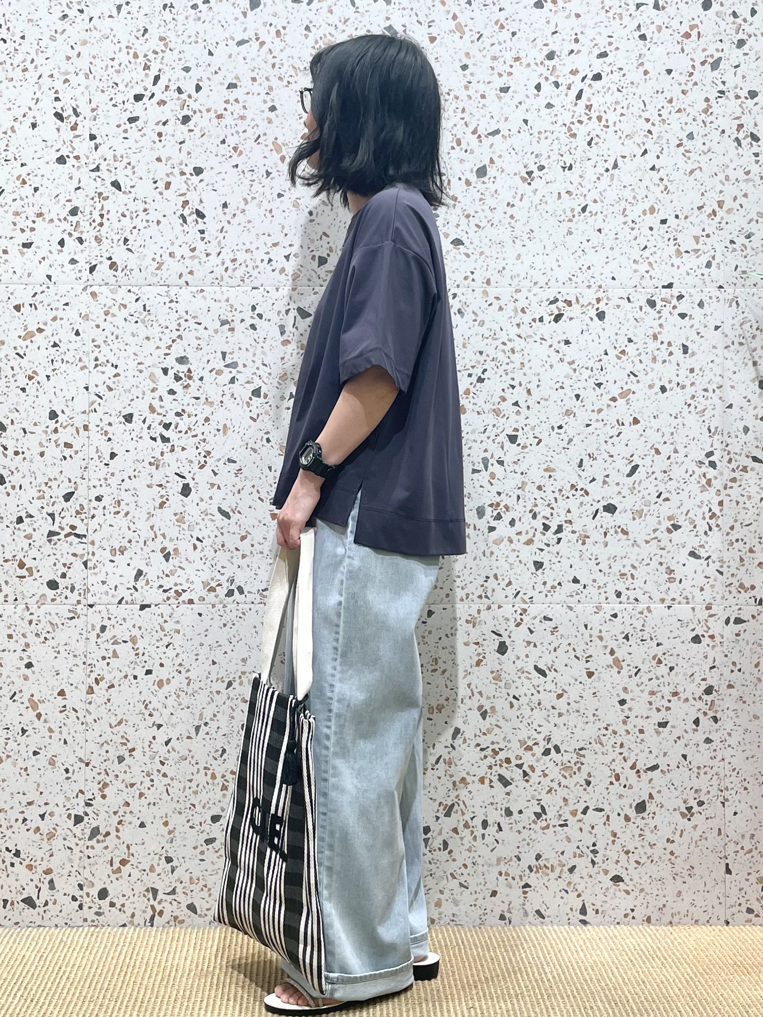 シゲリさんの「OPAQUE.CLIP｜【接触冷感】リラクシーカットソー《洗濯機OK》」を使ったコーディネート