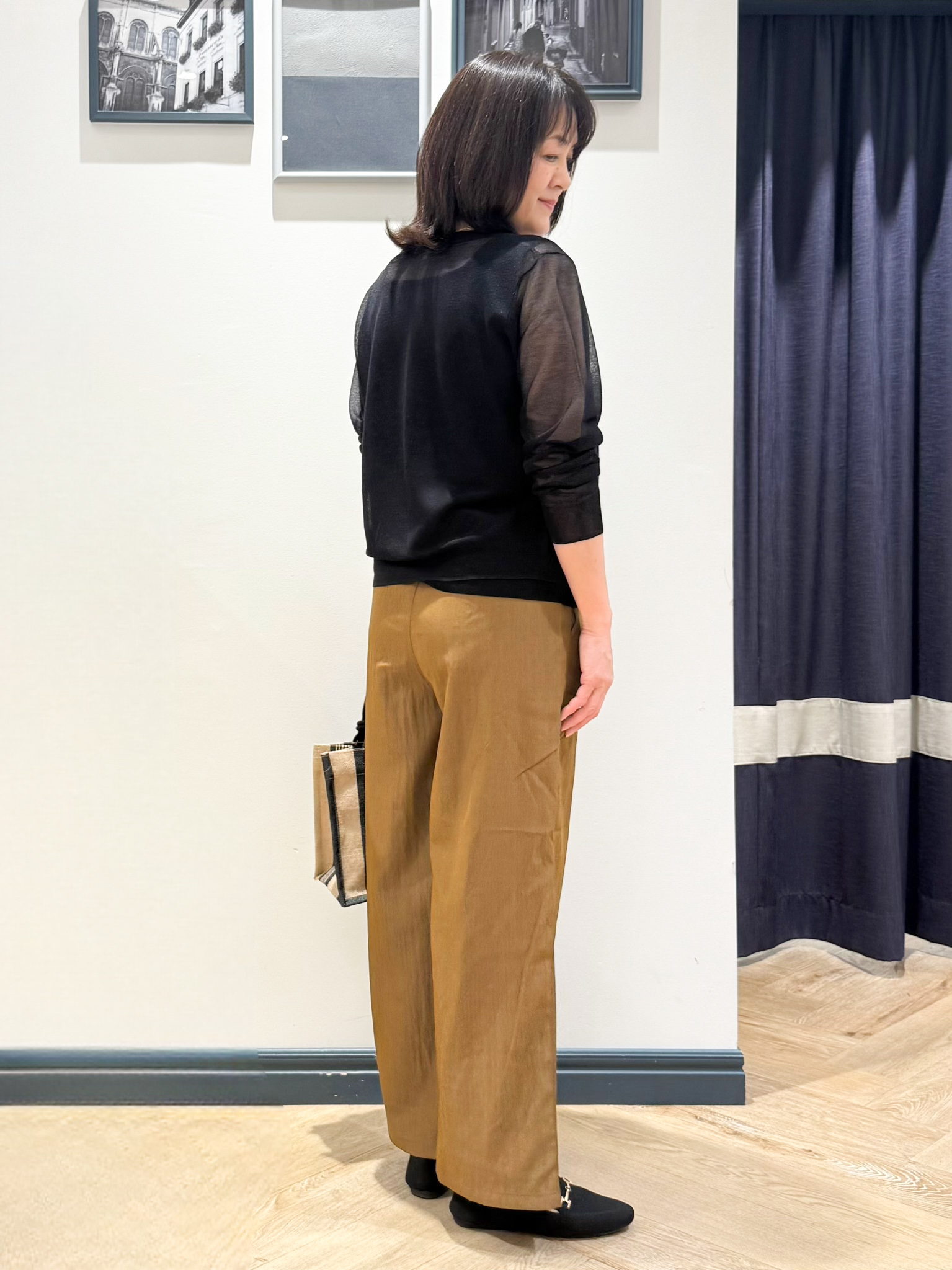 Lilyさんの「grove｜高評価！【洗える/名品】大人の透け感、シアーカーディガン」を使ったコーディネート