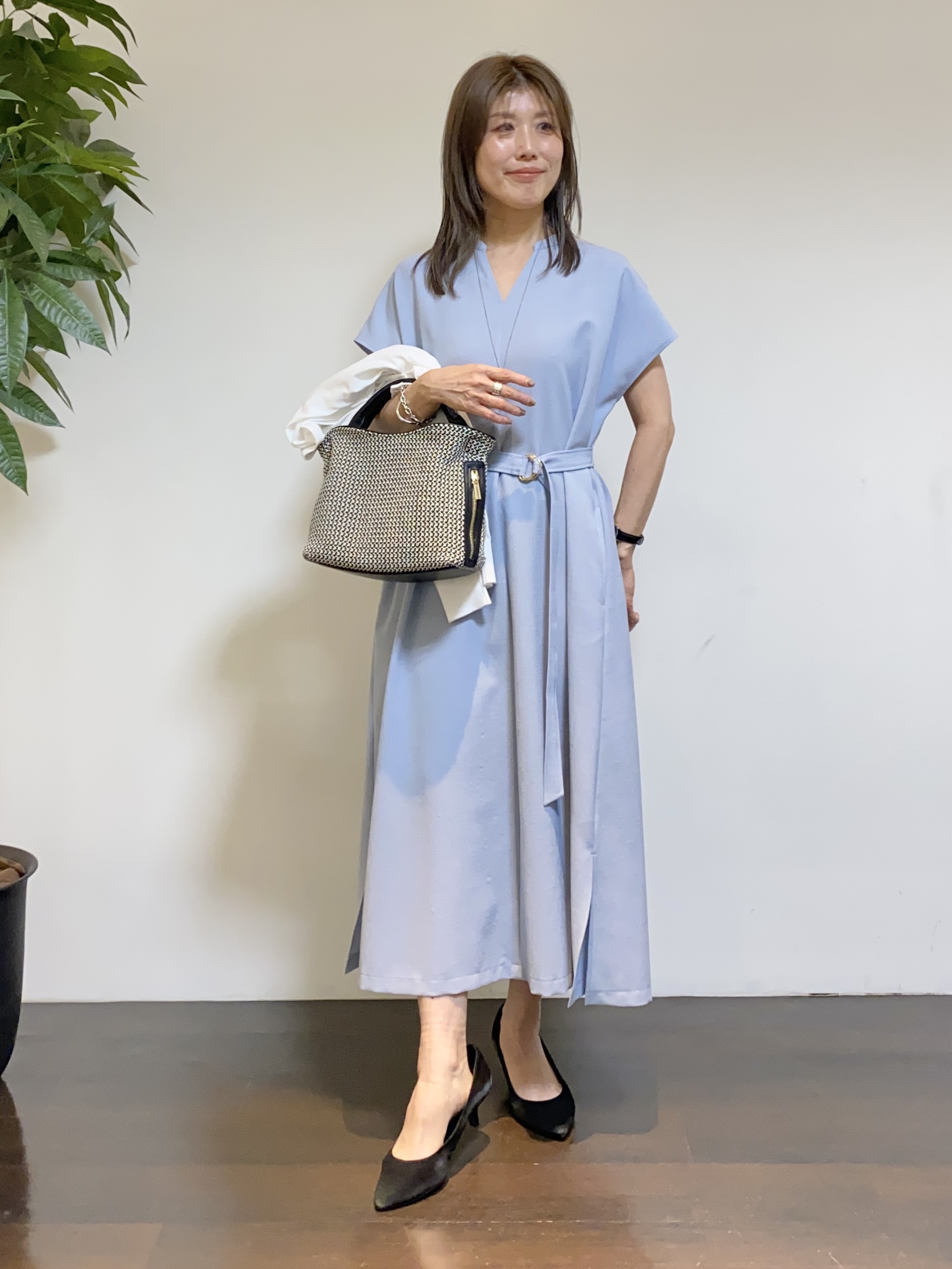 tomoさんの「UNTITLED｜◆【9色展開/アンサンブル可】コットンクルーネックカーディガン」を使ったコーディネート