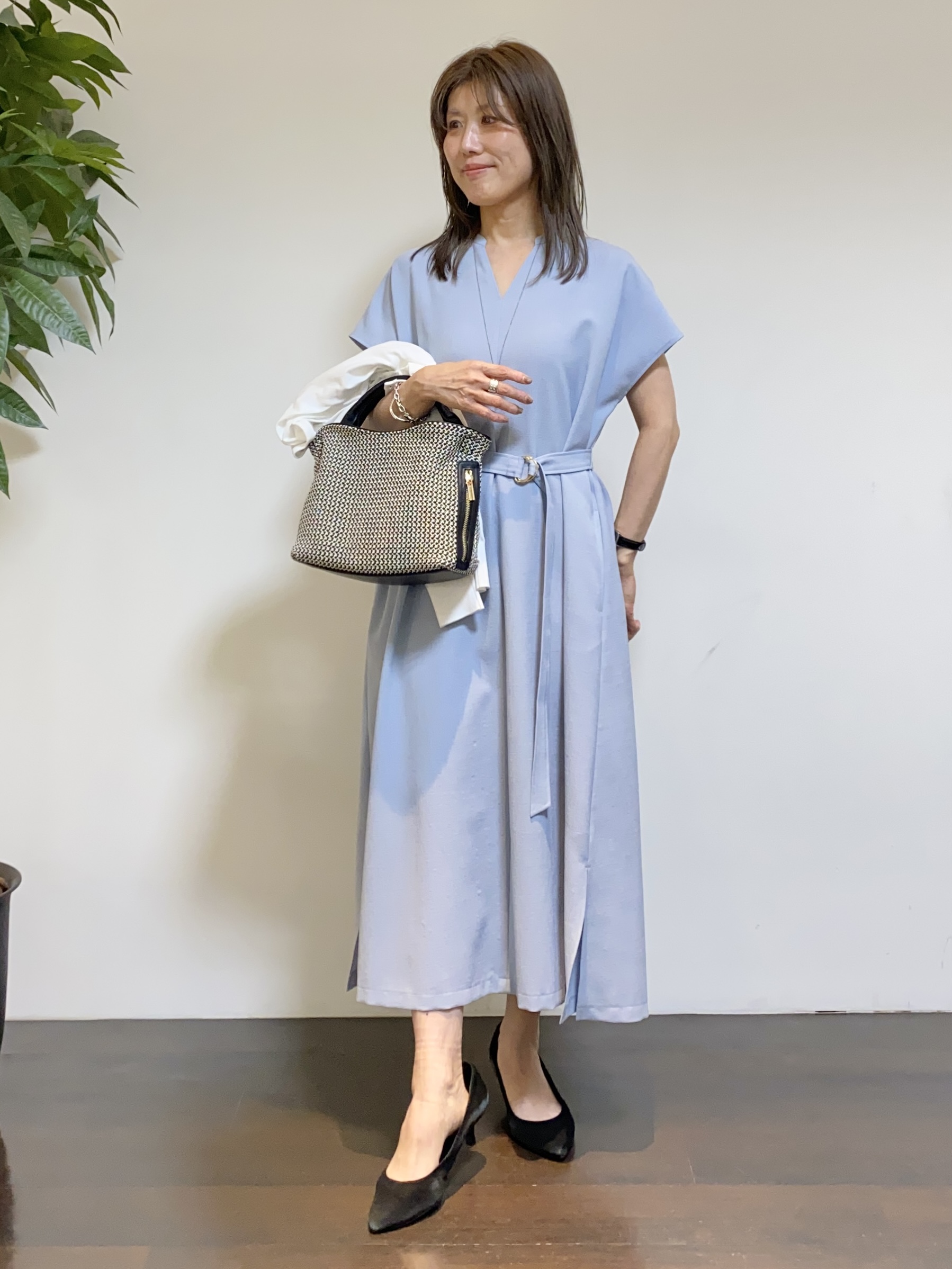 tomoさんの「UNTITLED｜◆【9色展開/アンサンブル可】コットンクルーネックカーディガン」を使ったコーディネート