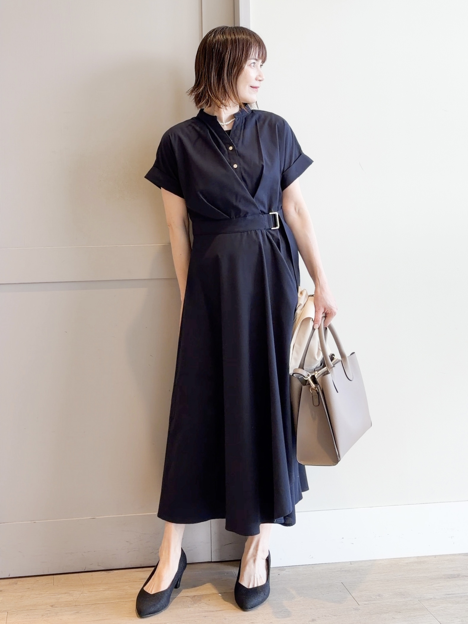 yamakoさんの「grove｜【洗濯機OK/ひんやり】軽く羽織れるハーフスリーブジャケット」を使ったコーディネート