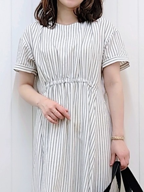 itoさんの「Dessin｜【洗える】ウエストギャザーリネン混ワンピース」を使ったコーディネート