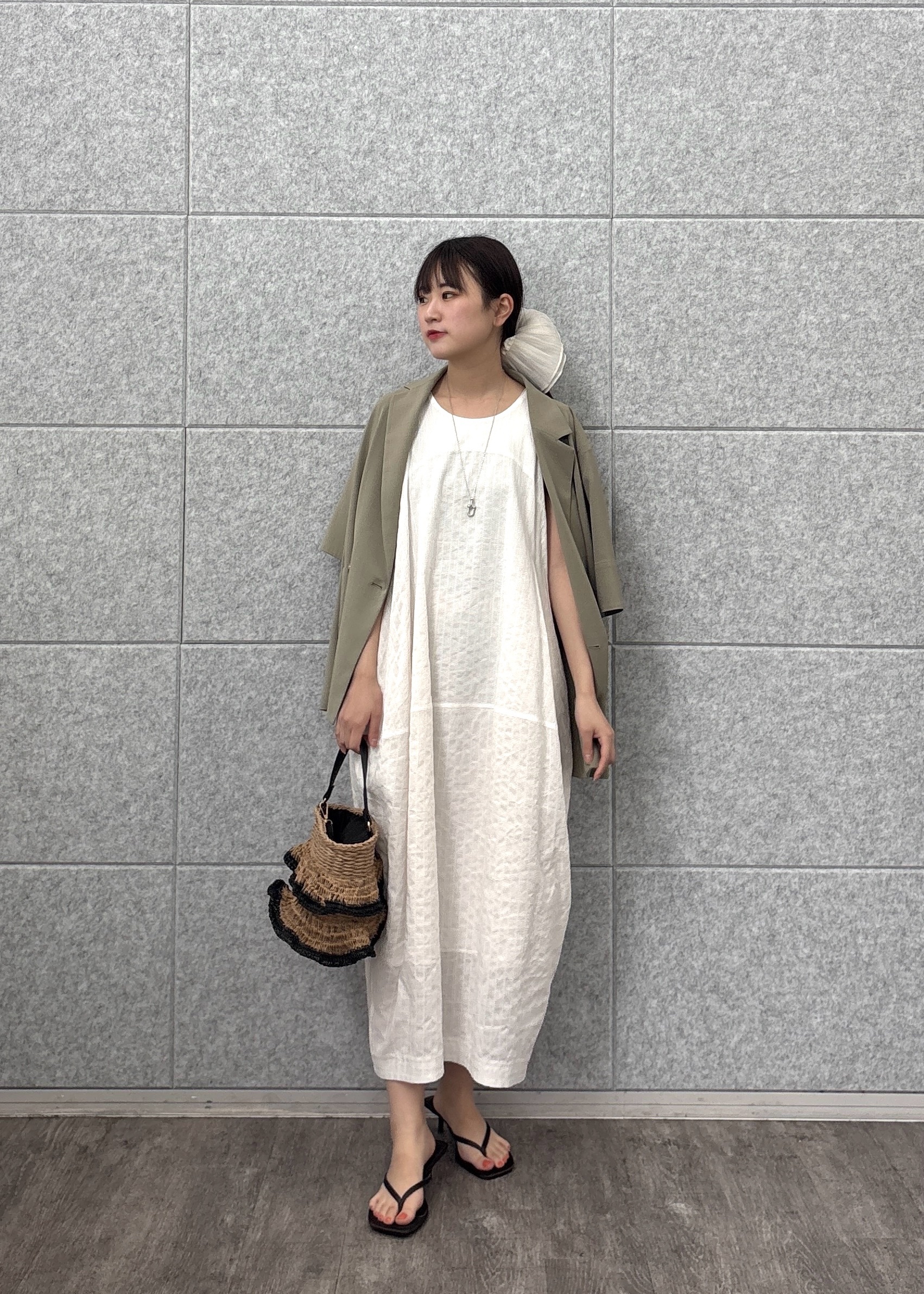 Renoさんの「INDIVI｜Comfy SET UP｜ハーフスリーブジャケット【セットアップ対応／通勤／接触冷感／UVカット】」を使ったコーディネート