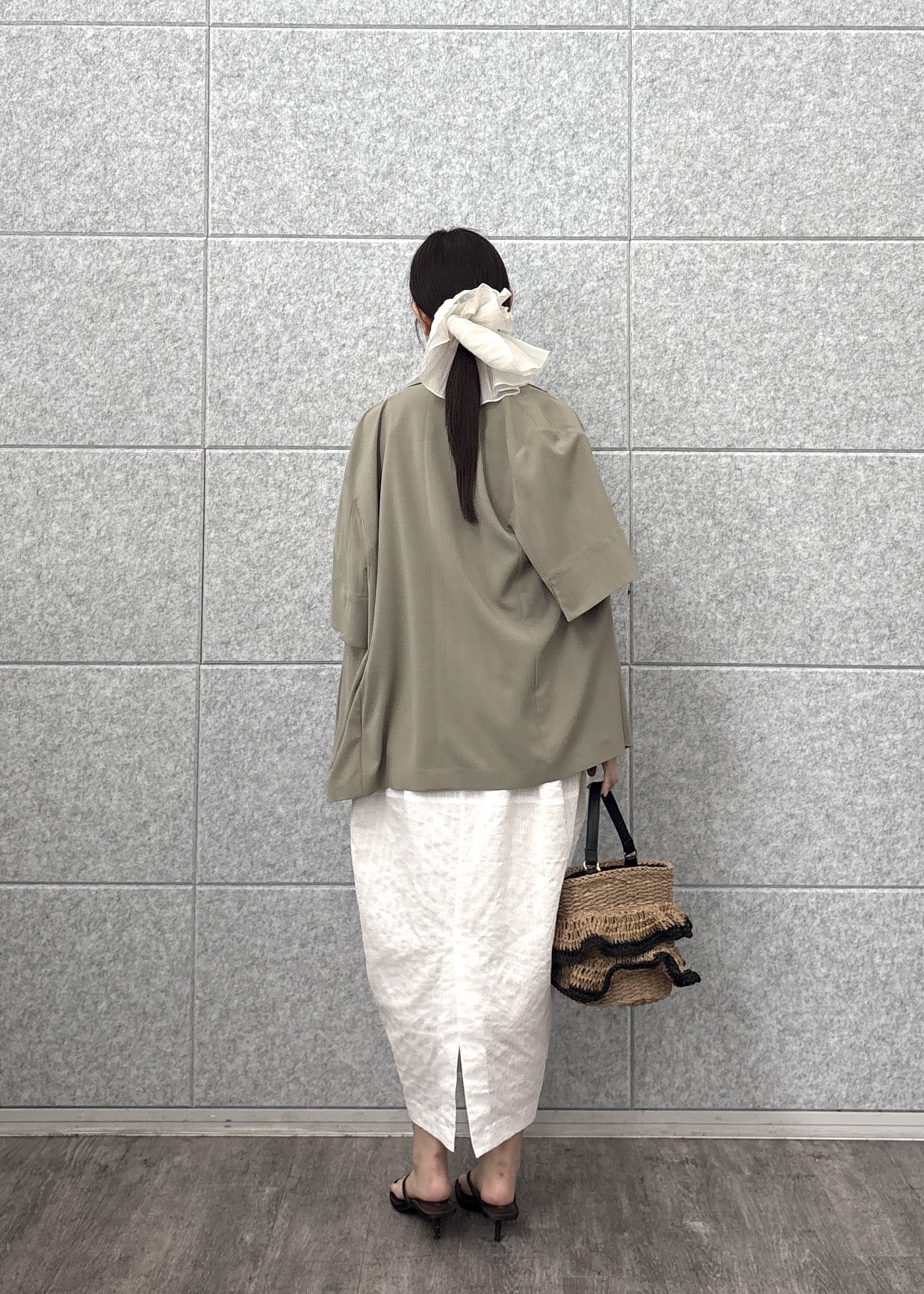 Renoさんの「INDIVI｜Comfy SET UP｜ハーフスリーブジャケット【セットアップ対応／通勤／接触冷感／UVカット】」を使ったコーディネート