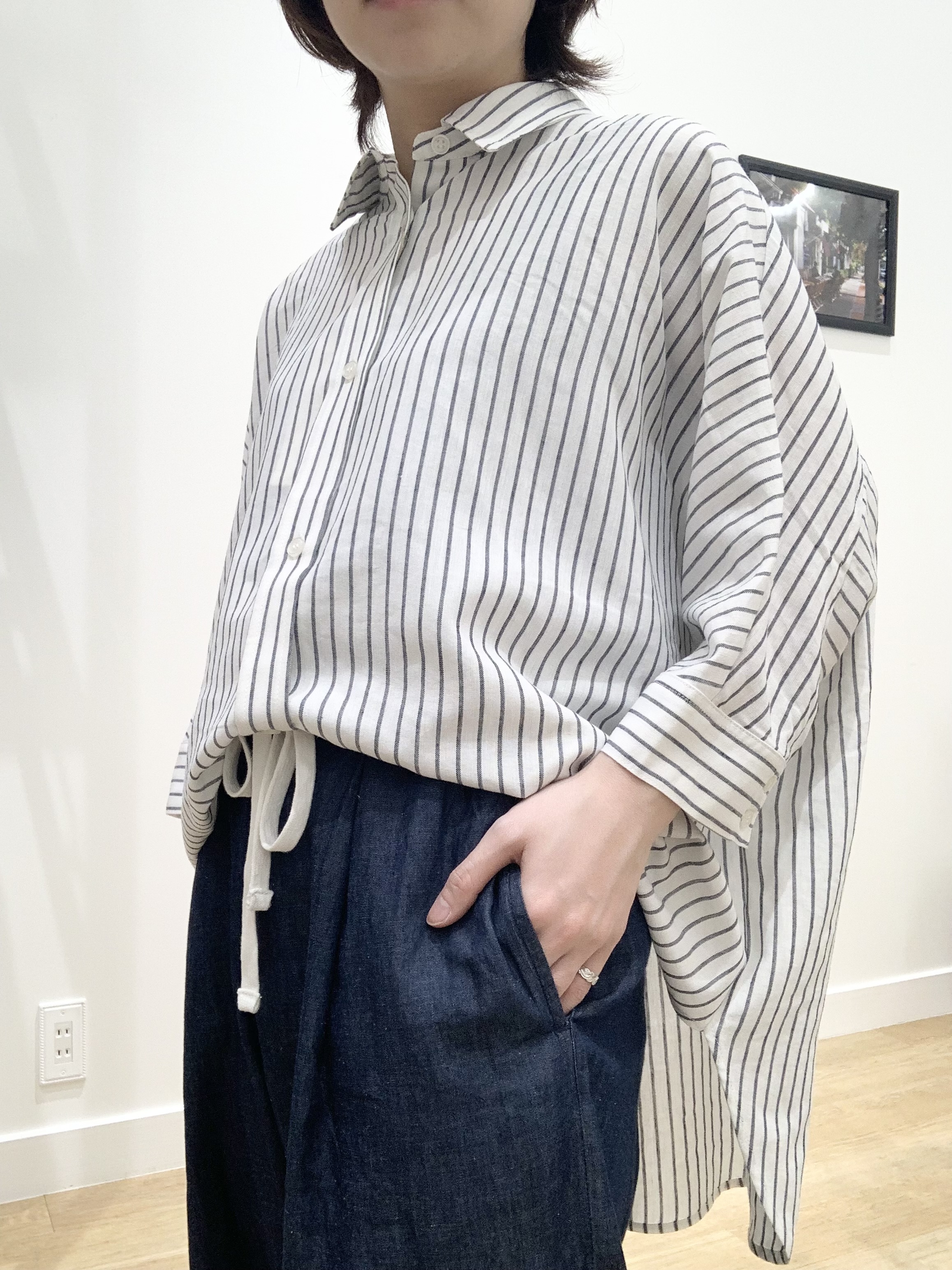 IMARIさんの「Dessin｜【セットアップ可/洗える】リネンブレンドドルマンシャツ」を使ったコーディネート