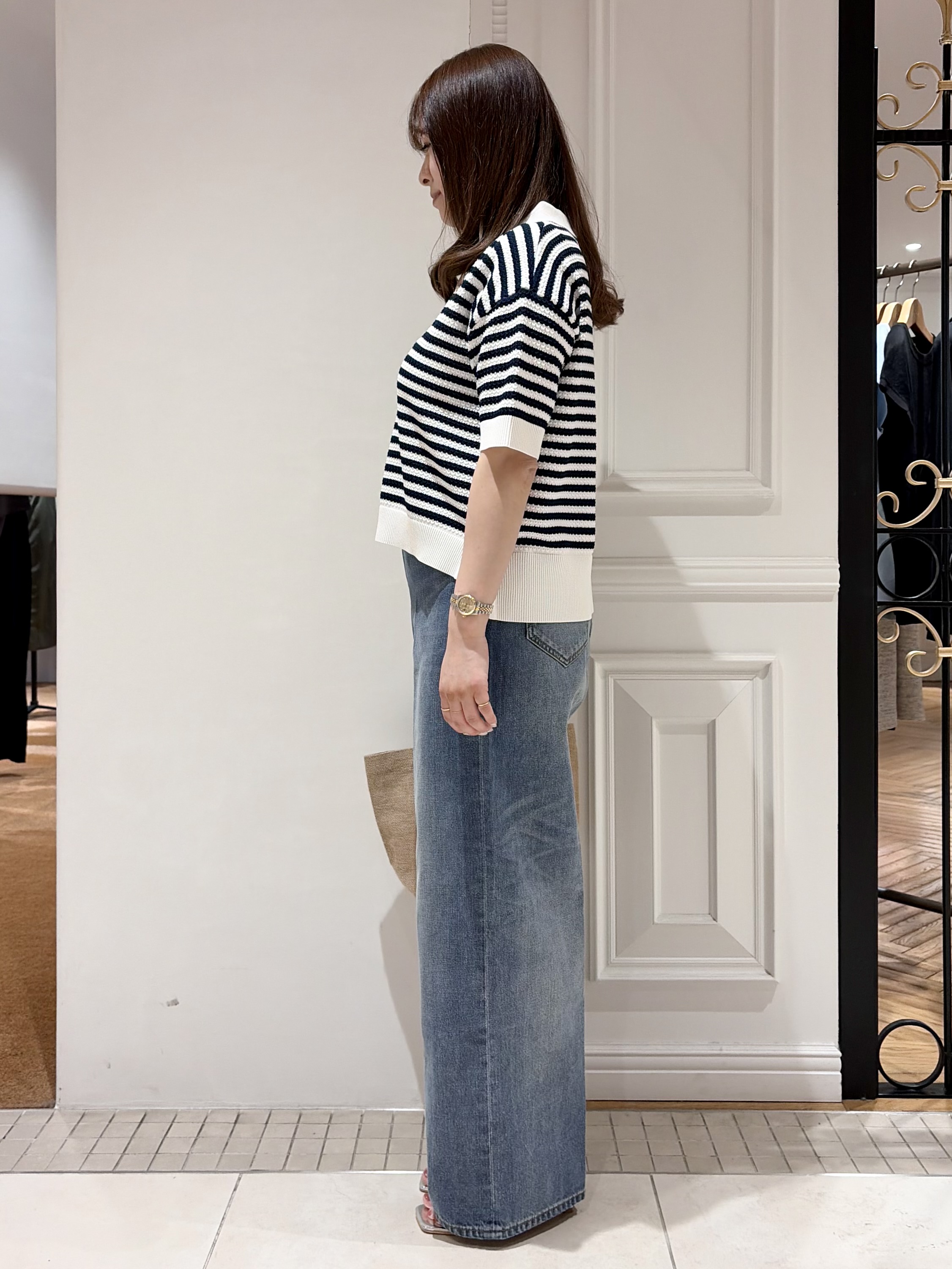minowaさんの「DRESSTERIOR｜ヴィンテージ加工ワイドデニムパンツ」を使ったコーディネート