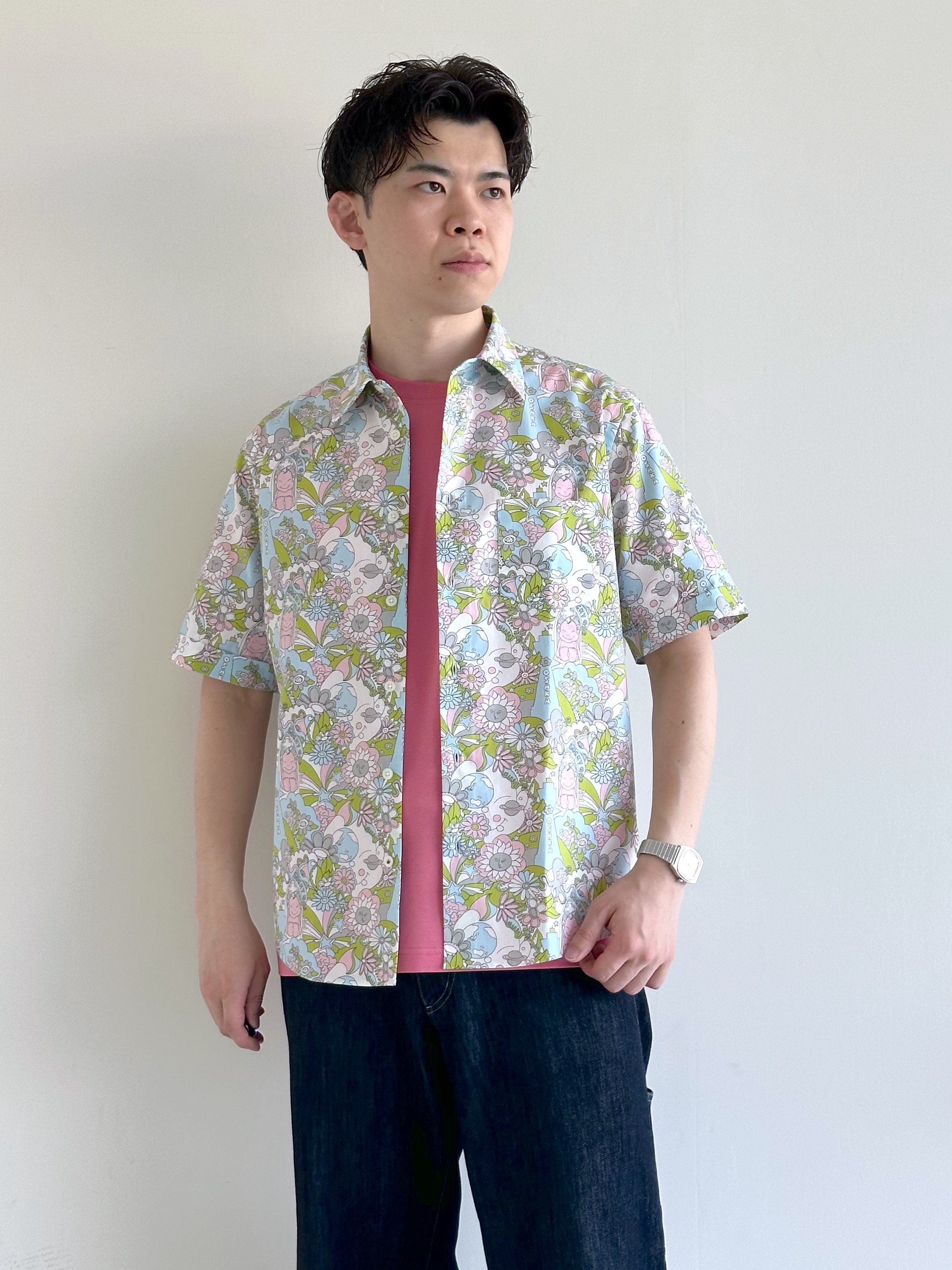 イッシーさんの「TAKEO KIKUCHI｜【BOWLER HAT LABEL】ビリケンさんプリント 半袖シャツ」を使ったコーディネート