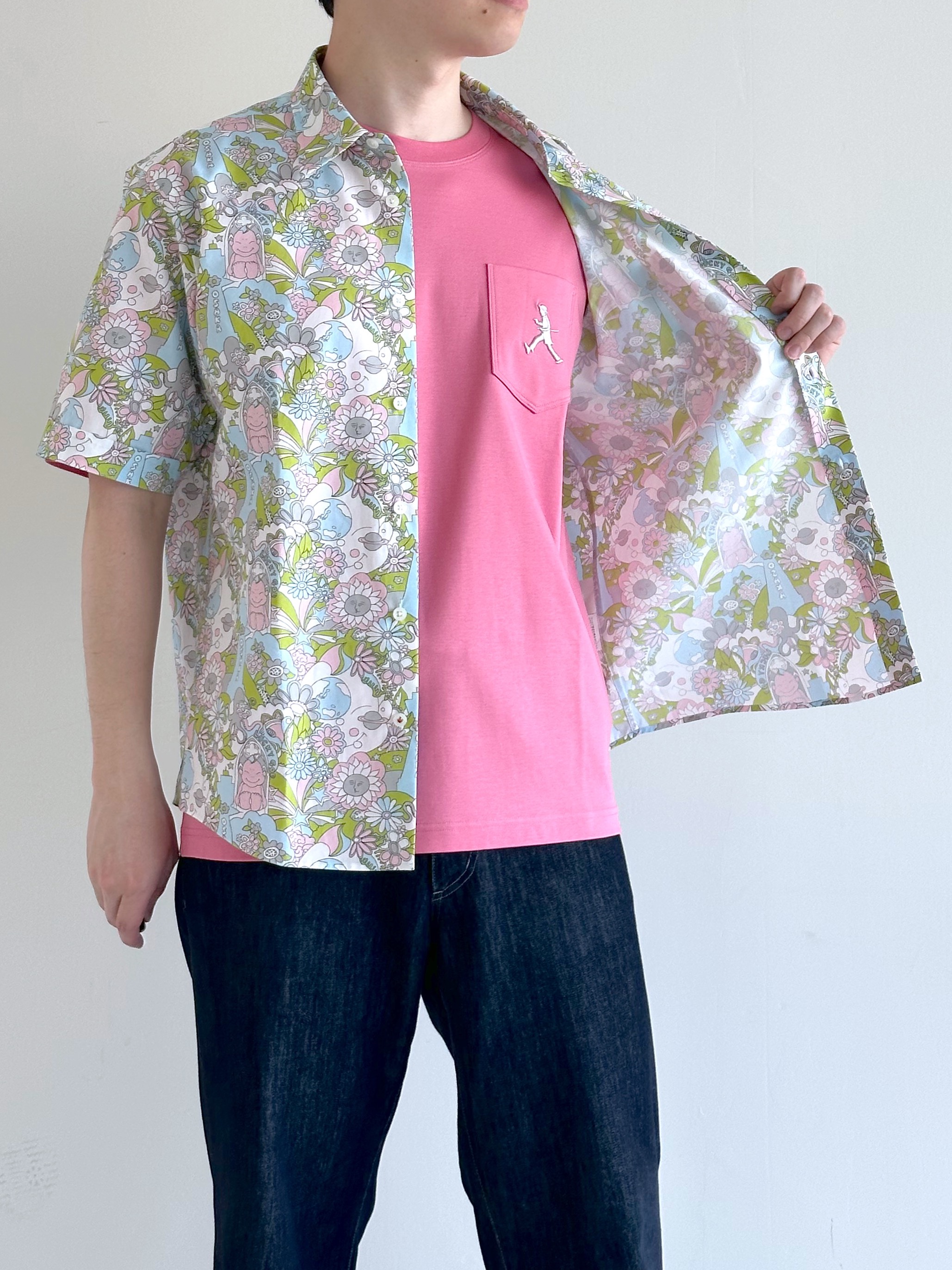 イッシーさんの「TAKEO KIKUCHI｜【BOWLER HAT LABEL】ビリケンさんプリント 半袖シャツ」を使ったコーディネート