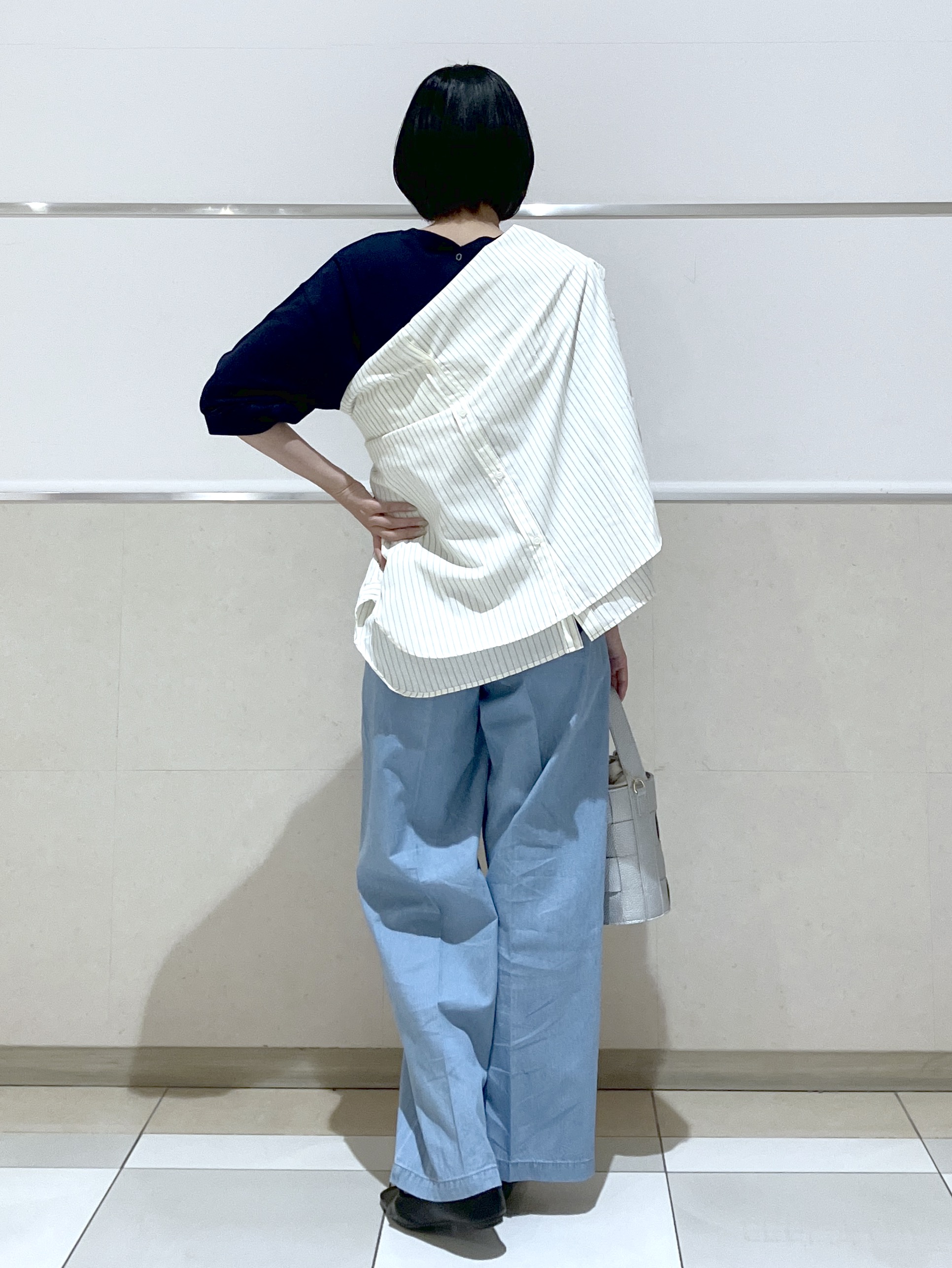 eriko さんの「Dessin｜【360度可愛い】バックヘンリーカットソー5分袖」を使ったコーディネート