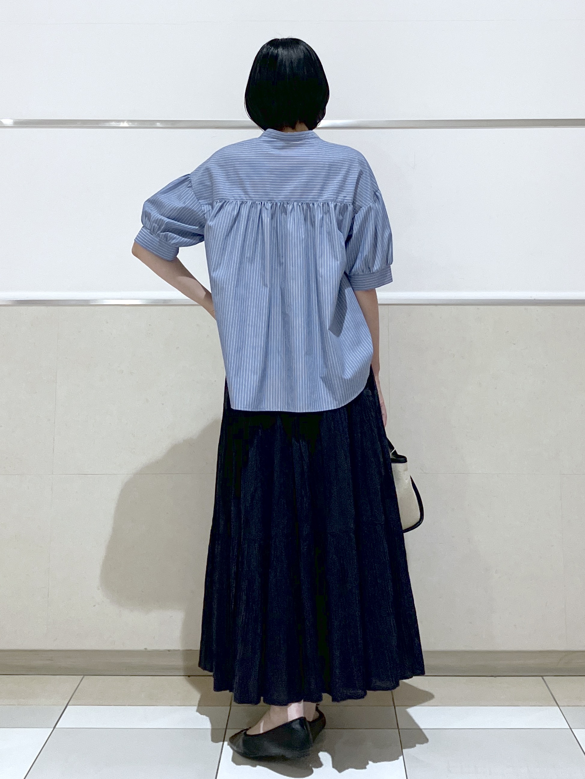 eriko さんの「Dessin｜【洗える】ストライプスキッパーシャツ」を使ったコーディネート