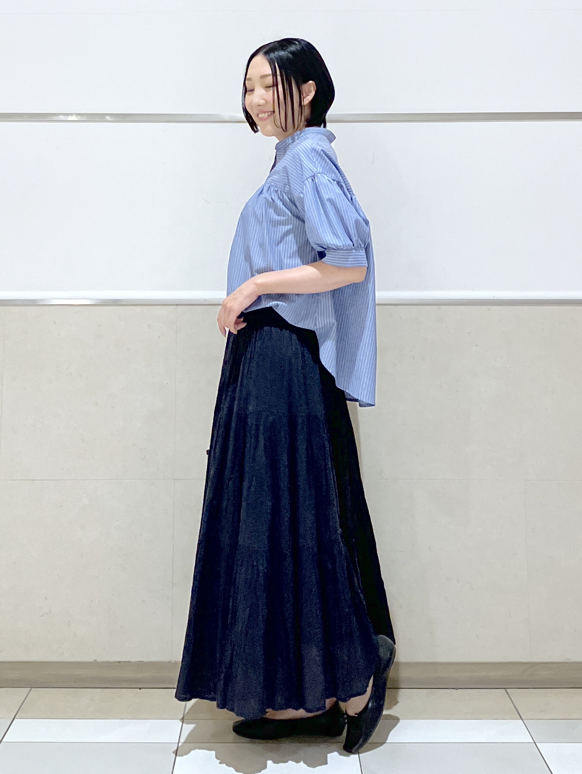 eriko さんの「Dessin｜【洗える】ストライプスキッパーシャツ」を使ったコーディネート