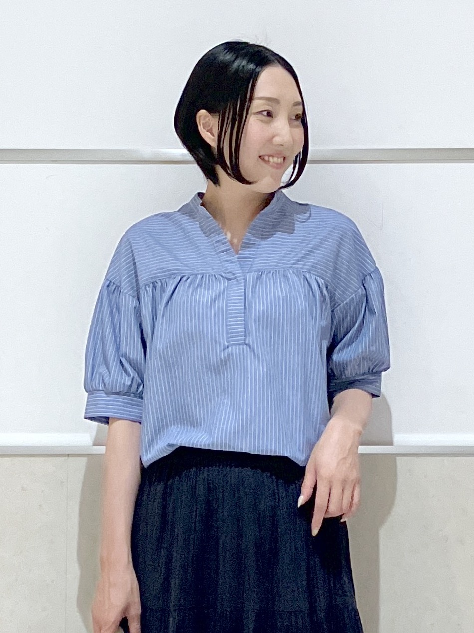 eriko さんの「Dessin｜【洗える】ストライプスキッパーシャツ」を使ったコーディネート