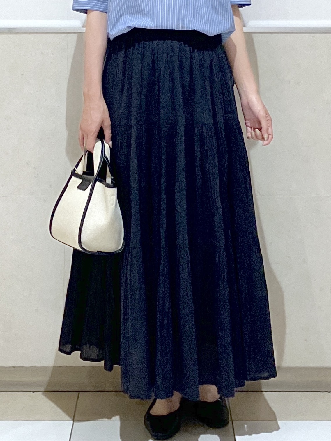 eriko さんの「Dessin｜【洗える】ストライプスキッパーシャツ」を使ったコーディネート