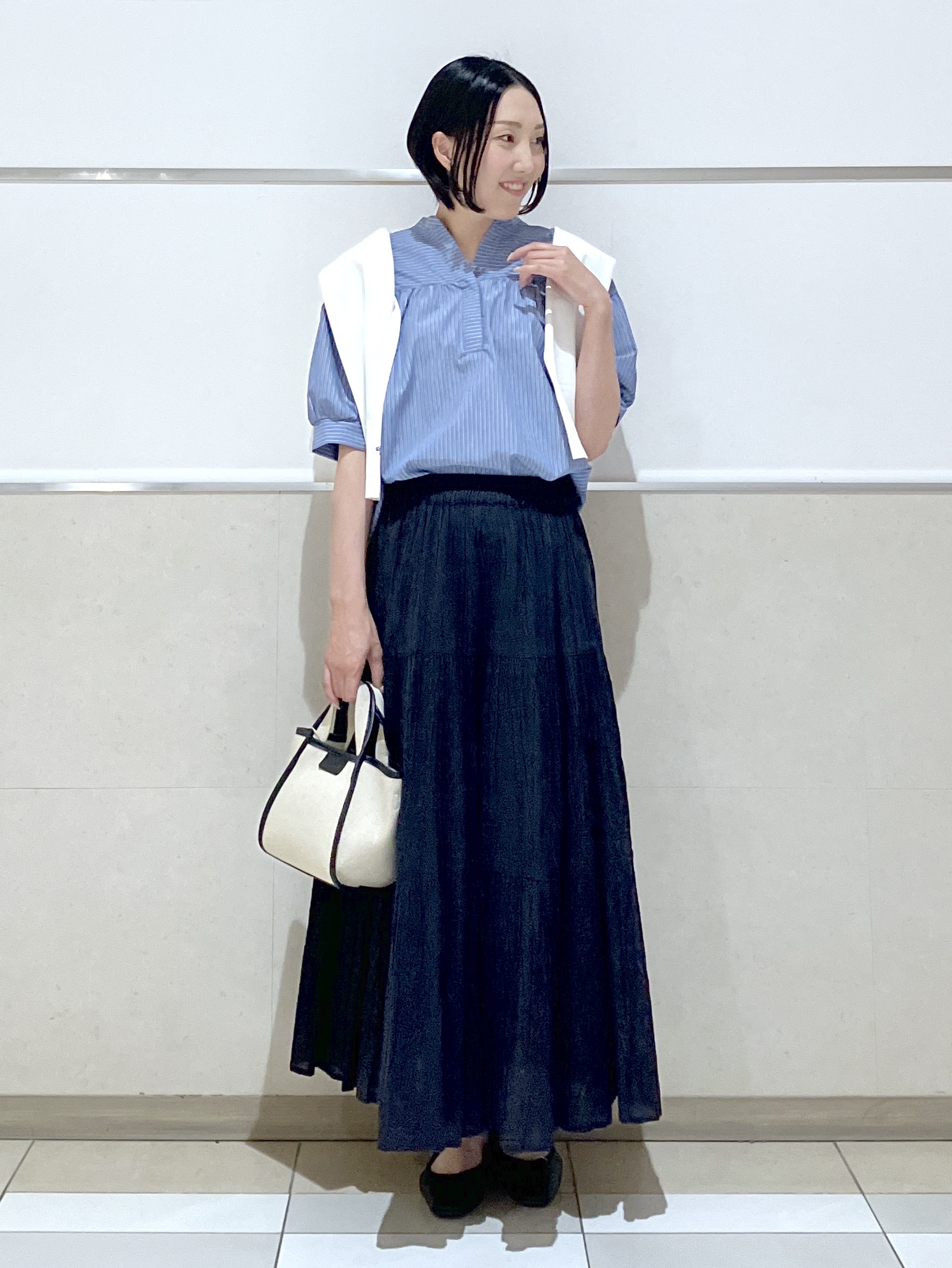 eriko さんの「Dessin｜【洗える】ストライプスキッパーシャツ」を使ったコーディネート