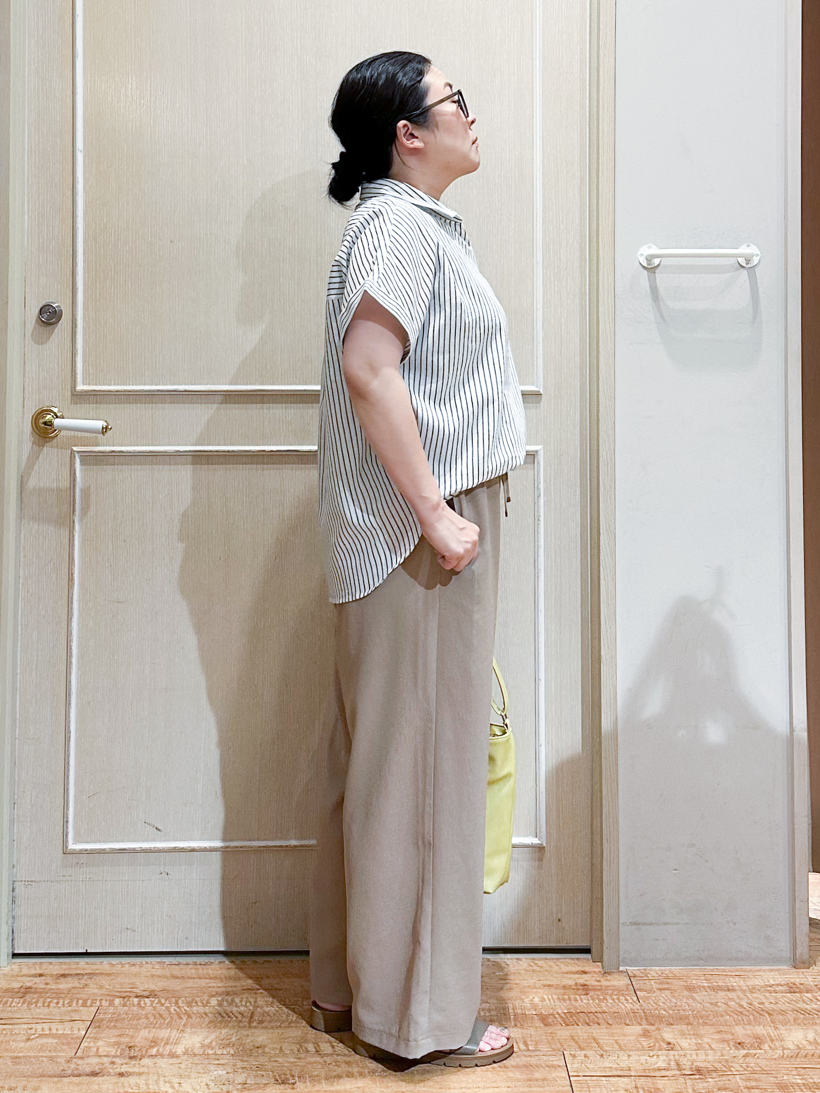 umeさんの「SHOO･LA･RUE｜【UV/吸水速乾/抗菌防臭】インせず着られる フレンチリネンスキッパーシャツ」を使ったコーディネート