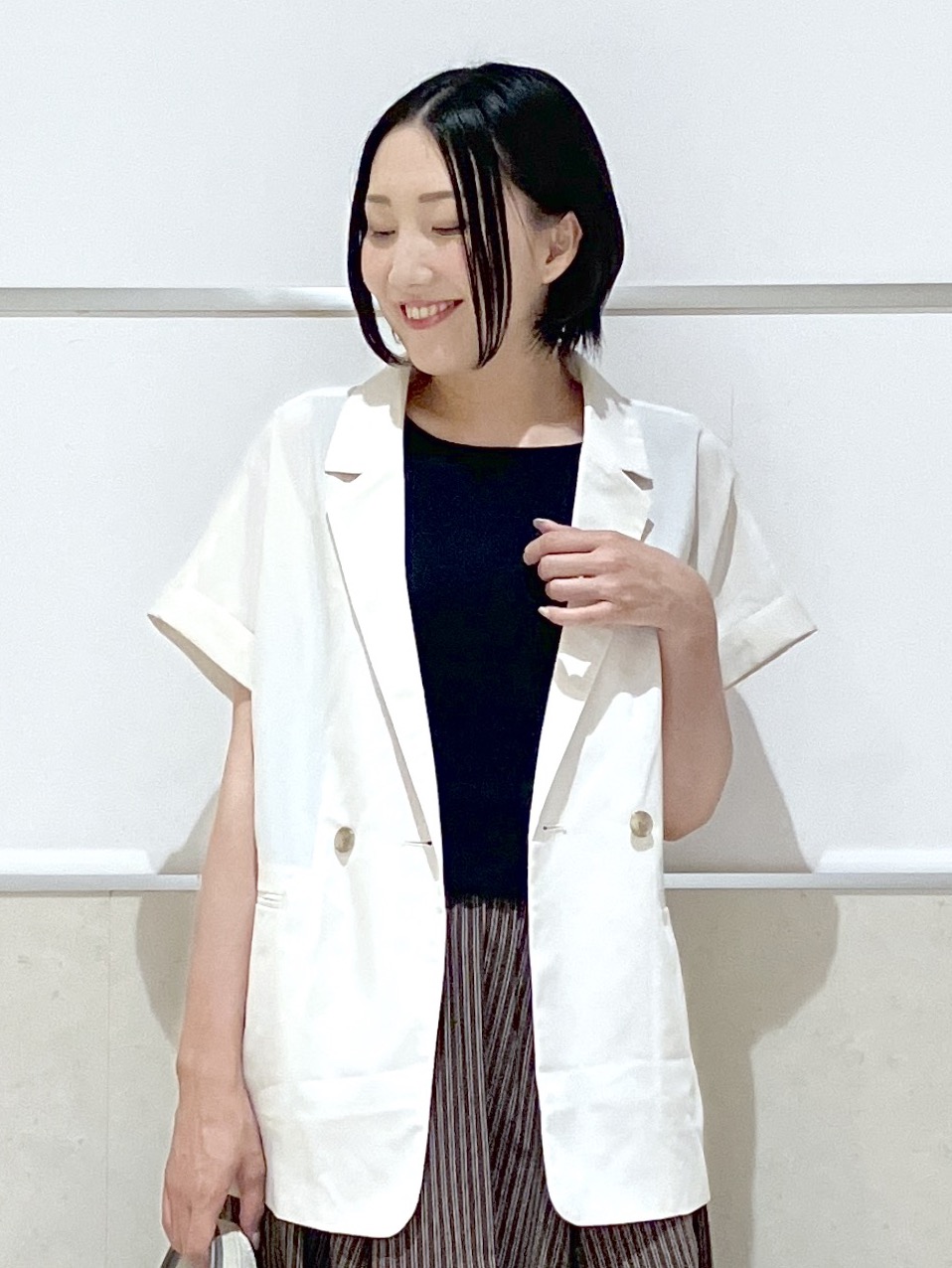 eriko さんの「Dessin｜【接触冷感/セットアップ可】ハーフスリーブジャケット」を使ったコーディネート