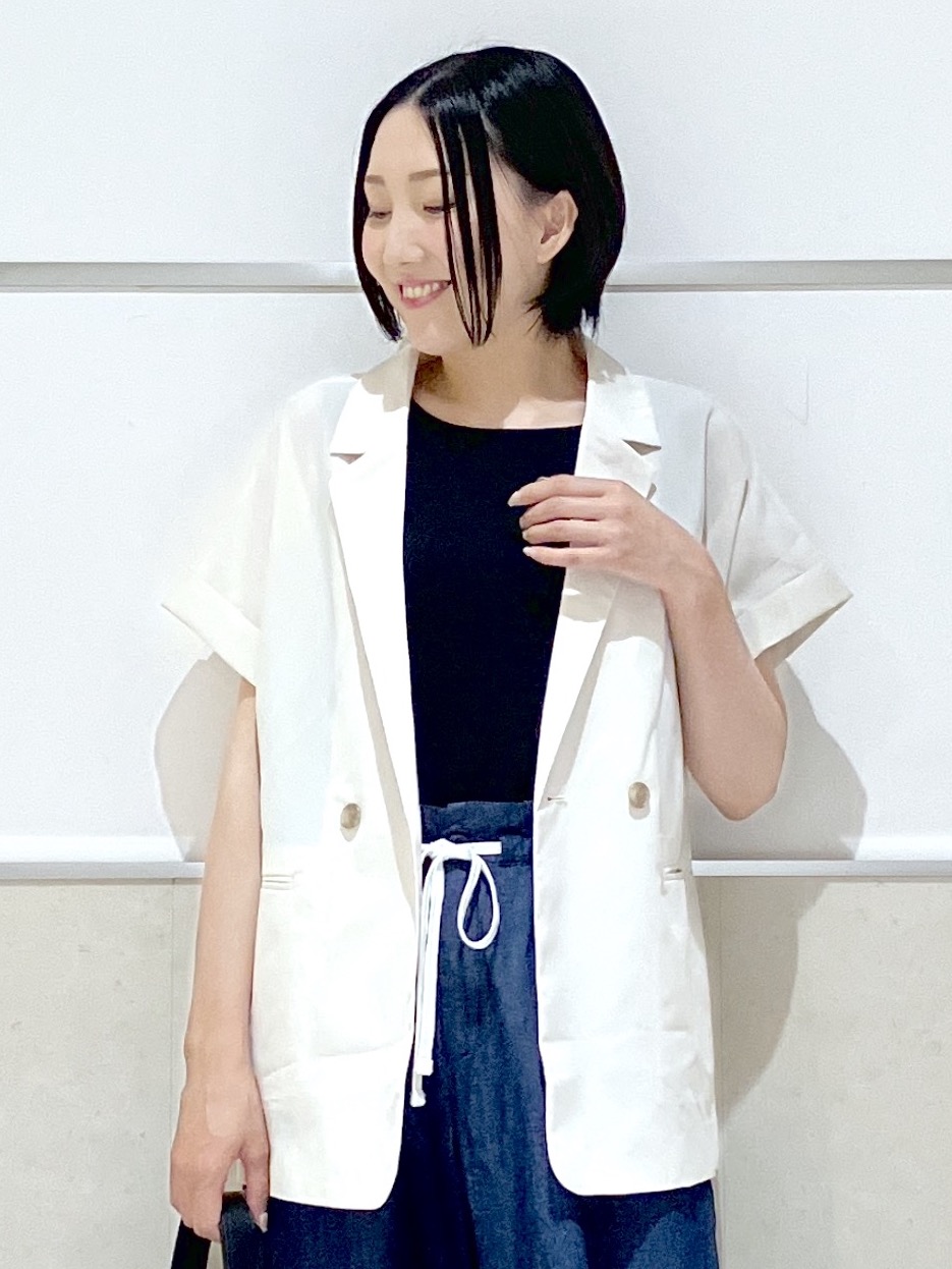 eriko さんの「Dessin｜【接触冷感/セットアップ可】ハーフスリーブジャケット」を使ったコーディネート
