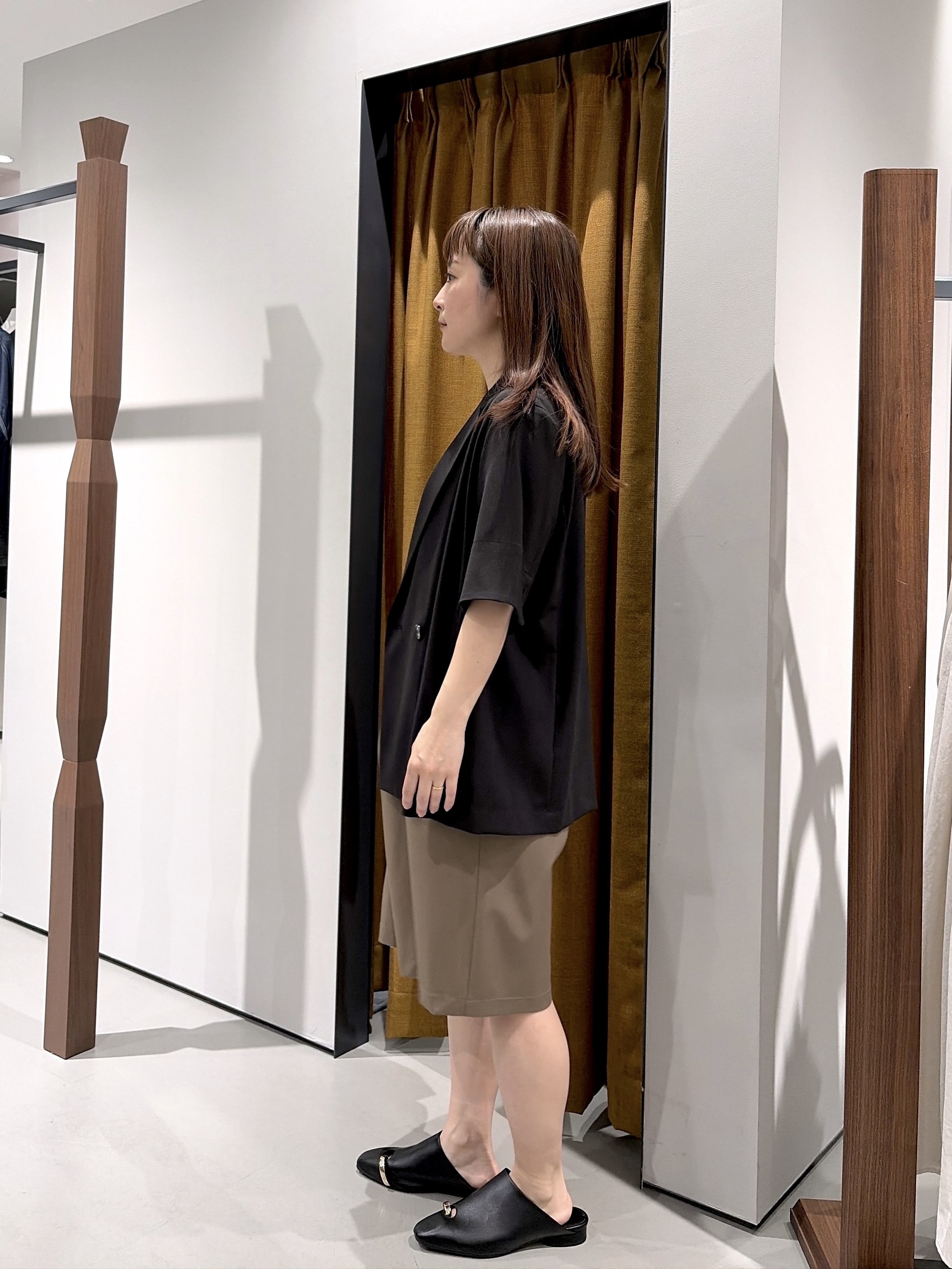よねさんの「INDIVI｜Comfy SET UP｜ハーフスリーブジャケット【セットアップ対応／通勤／接触冷感／UVカット】」を使ったコーディネート