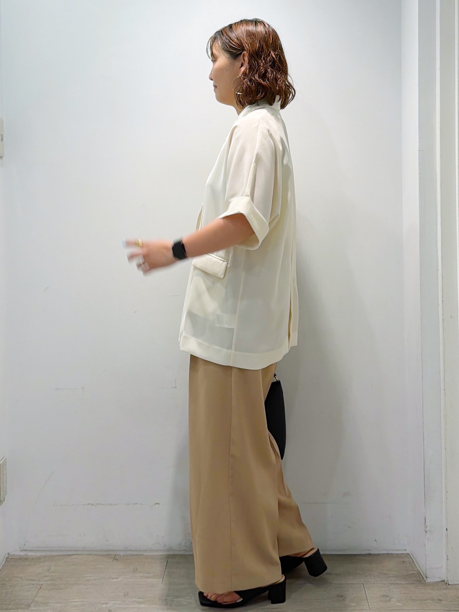 sumicaさんの「OPAQUE.CLIP｜【接触冷感／吸水速乾／防シワ】リネンライクテーラードジャケット《洗濯機OK》」を使ったコーディネート