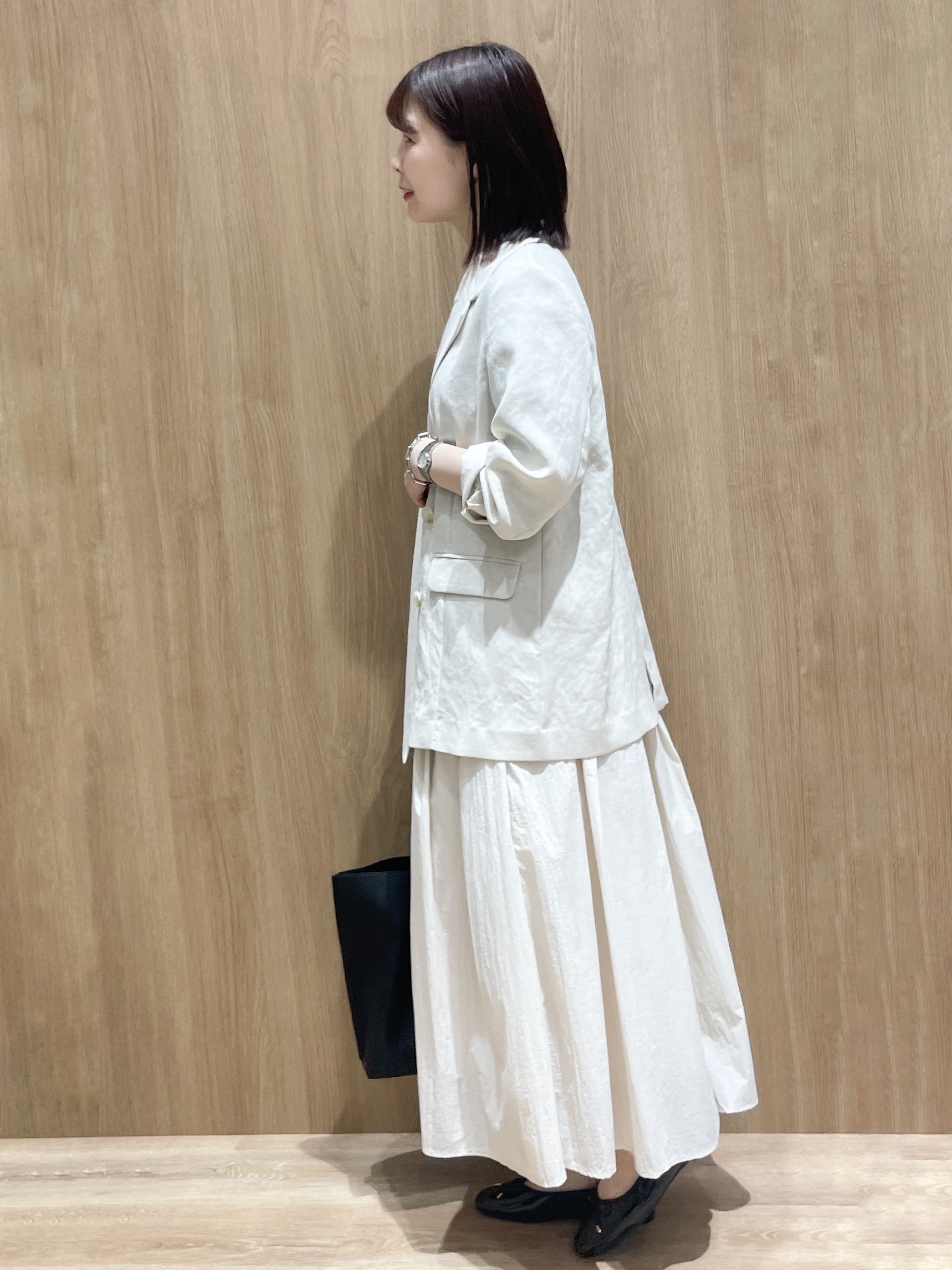 tomokoさんの「OPAQUE.CLIP｜【UV／接触冷感】ダブルブレストジャケット《防シワ加工／洗える》」を使ったコーディネート