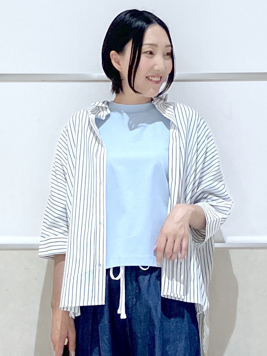 eriko さんの「Dessin｜【体型カバー】美光沢カットソーボクシーシルエット」を使ったコーディネート