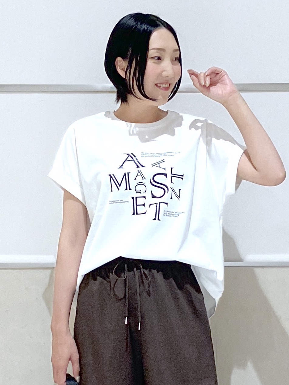 eriko さんの「Dessin｜【洗える】美光沢カットソーロゴTシャツ」を使ったコーディネート