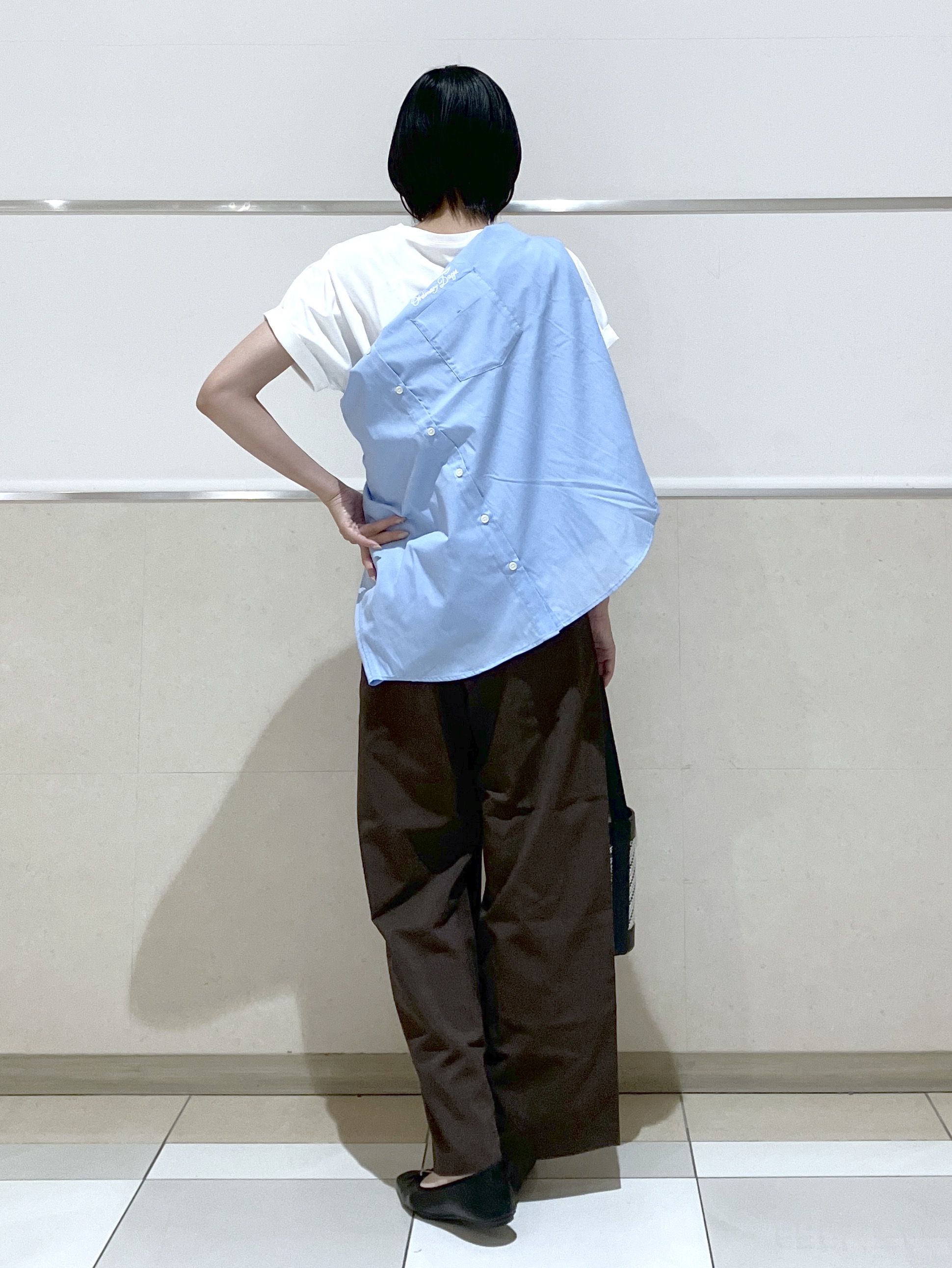 eriko さんの「Dessin｜【洗える】美光沢カットソーロゴTシャツ」を使ったコーディネート