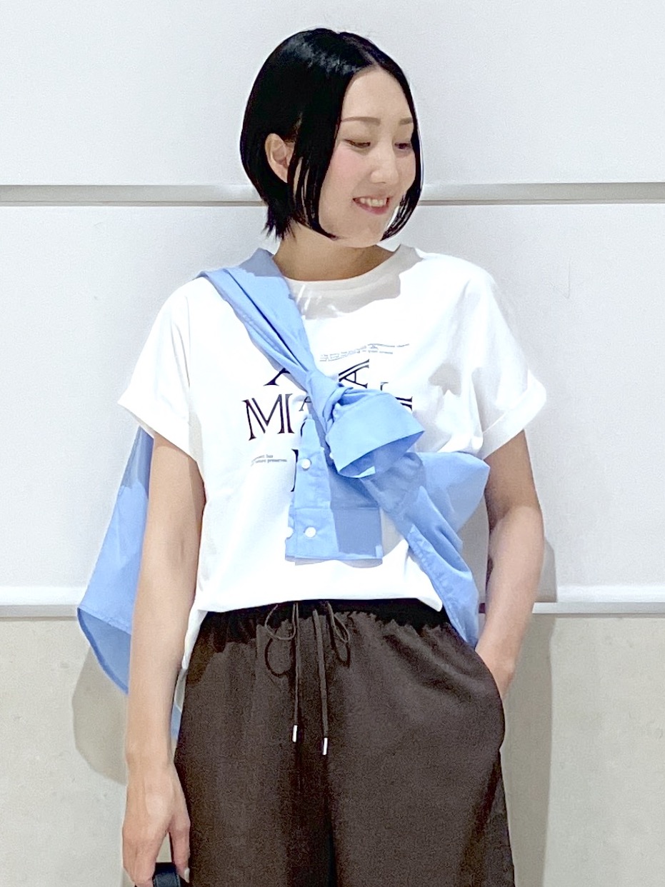 eriko さんの「Dessin｜【洗える】美光沢カットソーロゴTシャツ」を使ったコーディネート
