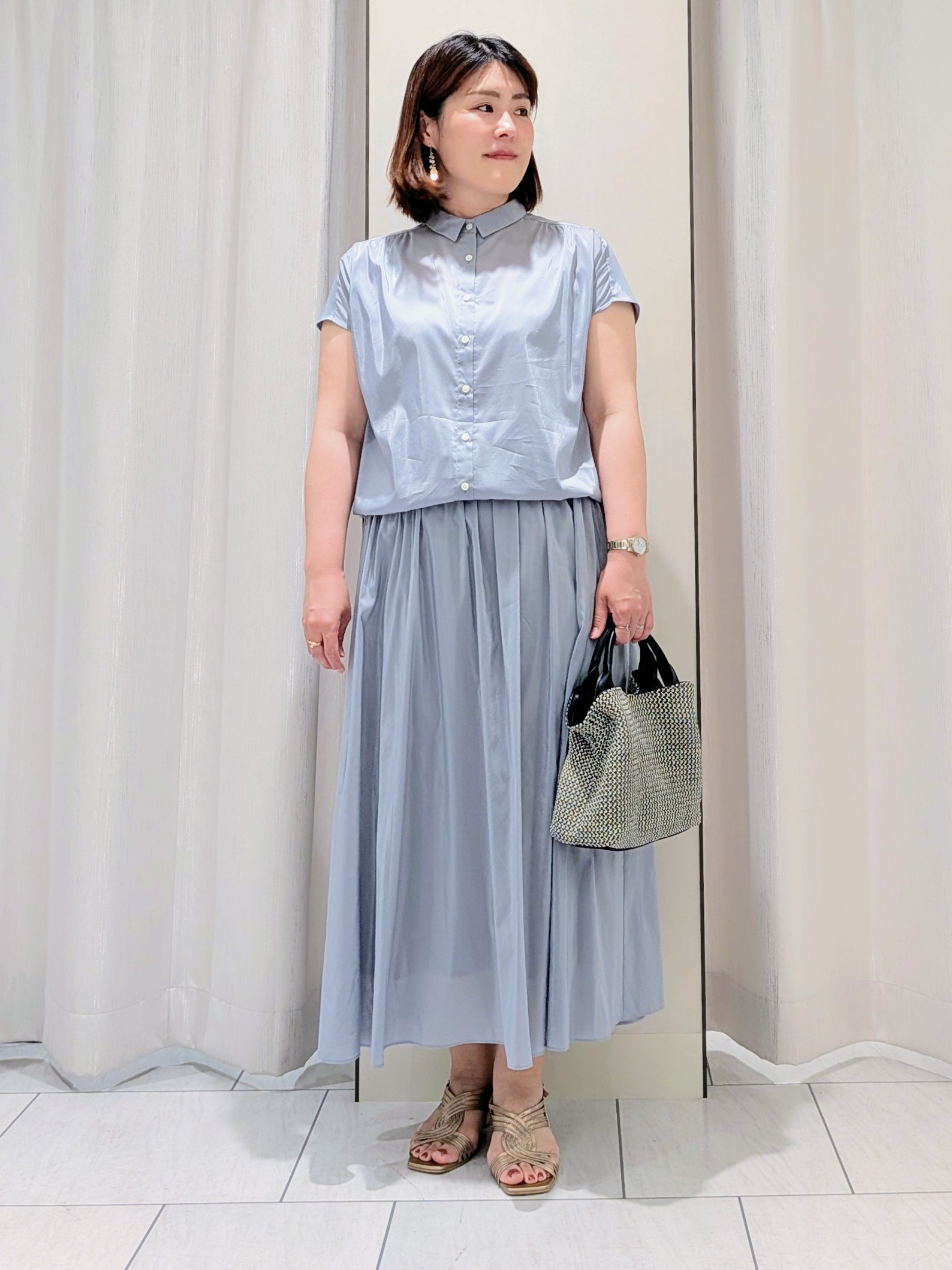 Onumaさんの「UNTITLED｜【セットアップ可/軽量/清涼感】ローンギャザーブラウス」を使ったコーディネート