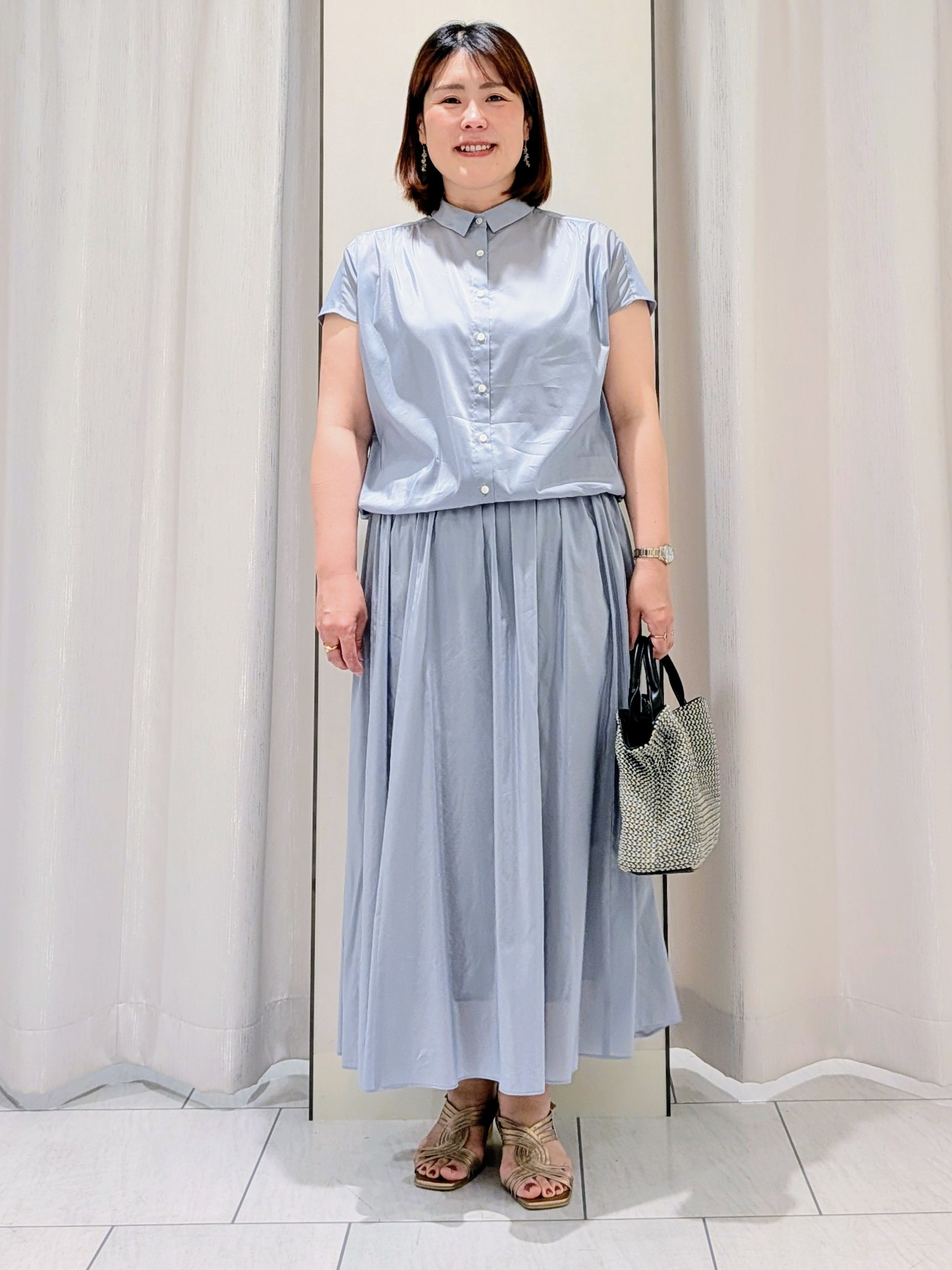 Onumaさんの「UNTITLED｜【セットアップ可/軽量/清涼感】ローンギャザーブラウス」を使ったコーディネート