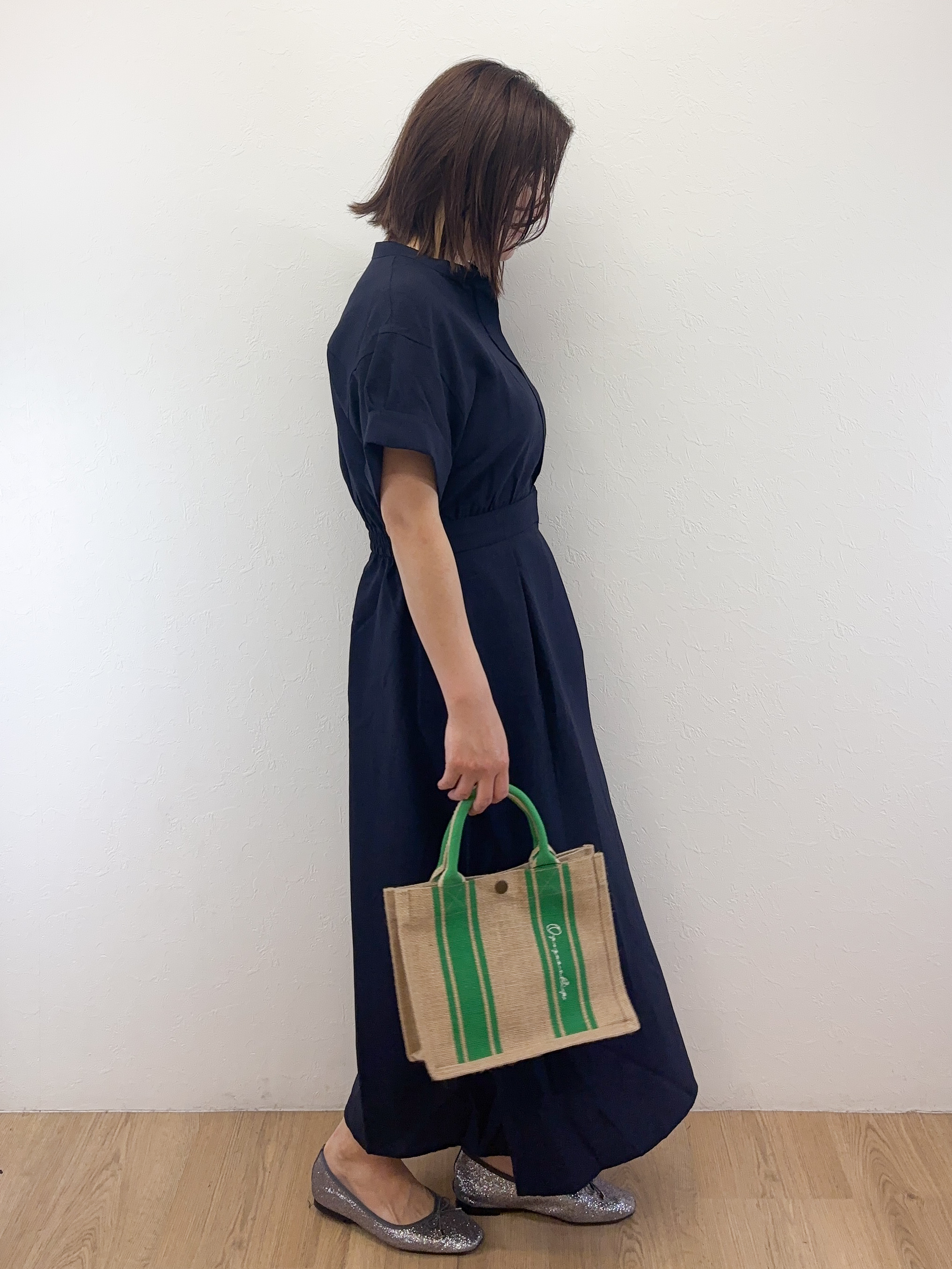 Takeさんの「OPAQUE.CLIP｜【接触冷感／吸水速乾】リネンライク シャツワンピース《洗濯機OK》」を使ったコーディネート