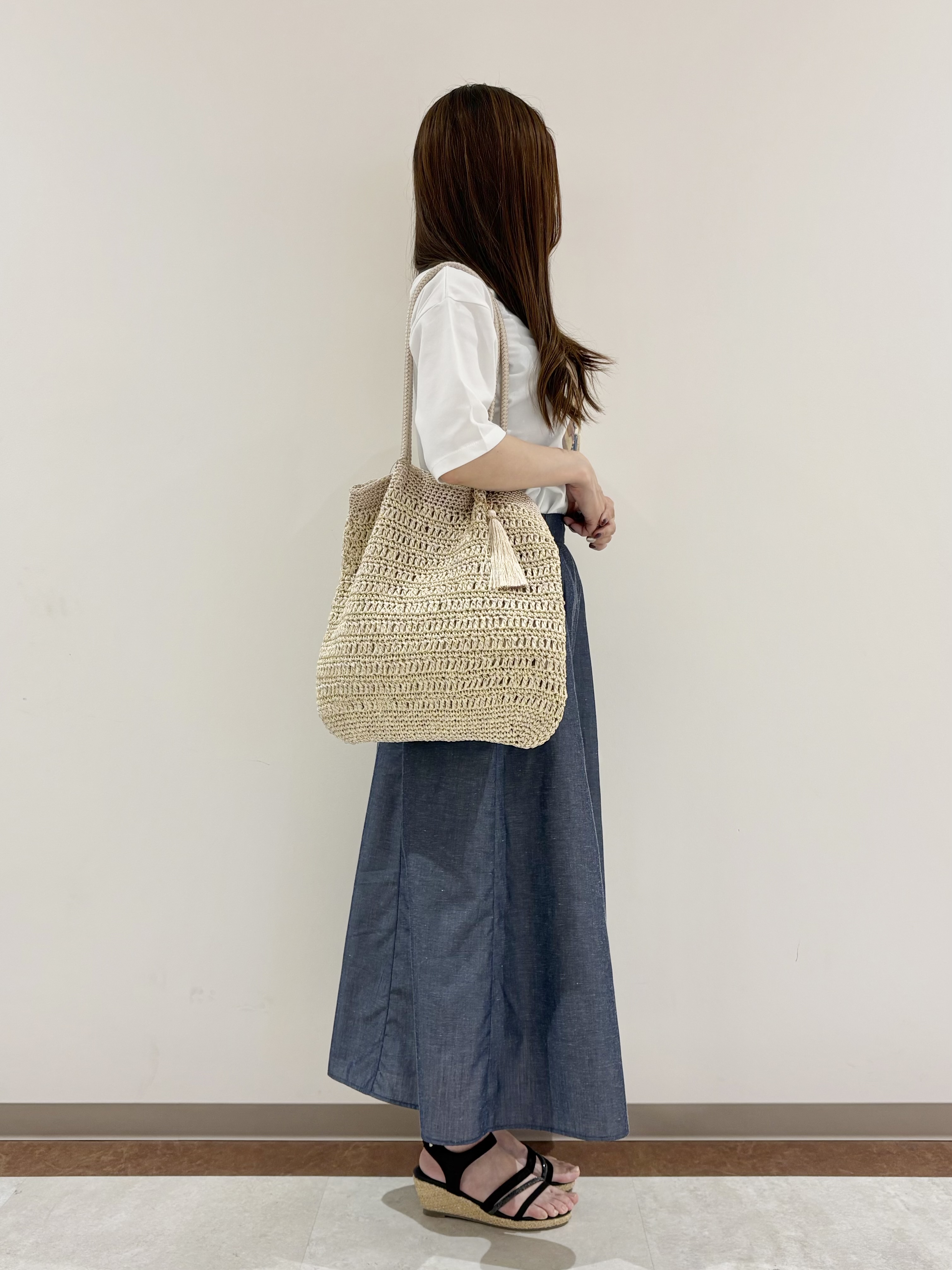 まきさんの「grove｜【UVカット/接触冷感】プリントアソート5分袖Tシャツ」を使ったコーディネート