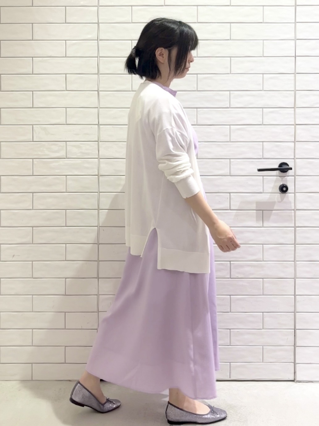 しおりさんの「OPAQUE.CLIP｜【接触冷感】ニットカーディガン《洗濯機OK／抗ピリング》」を使ったコーディネート
