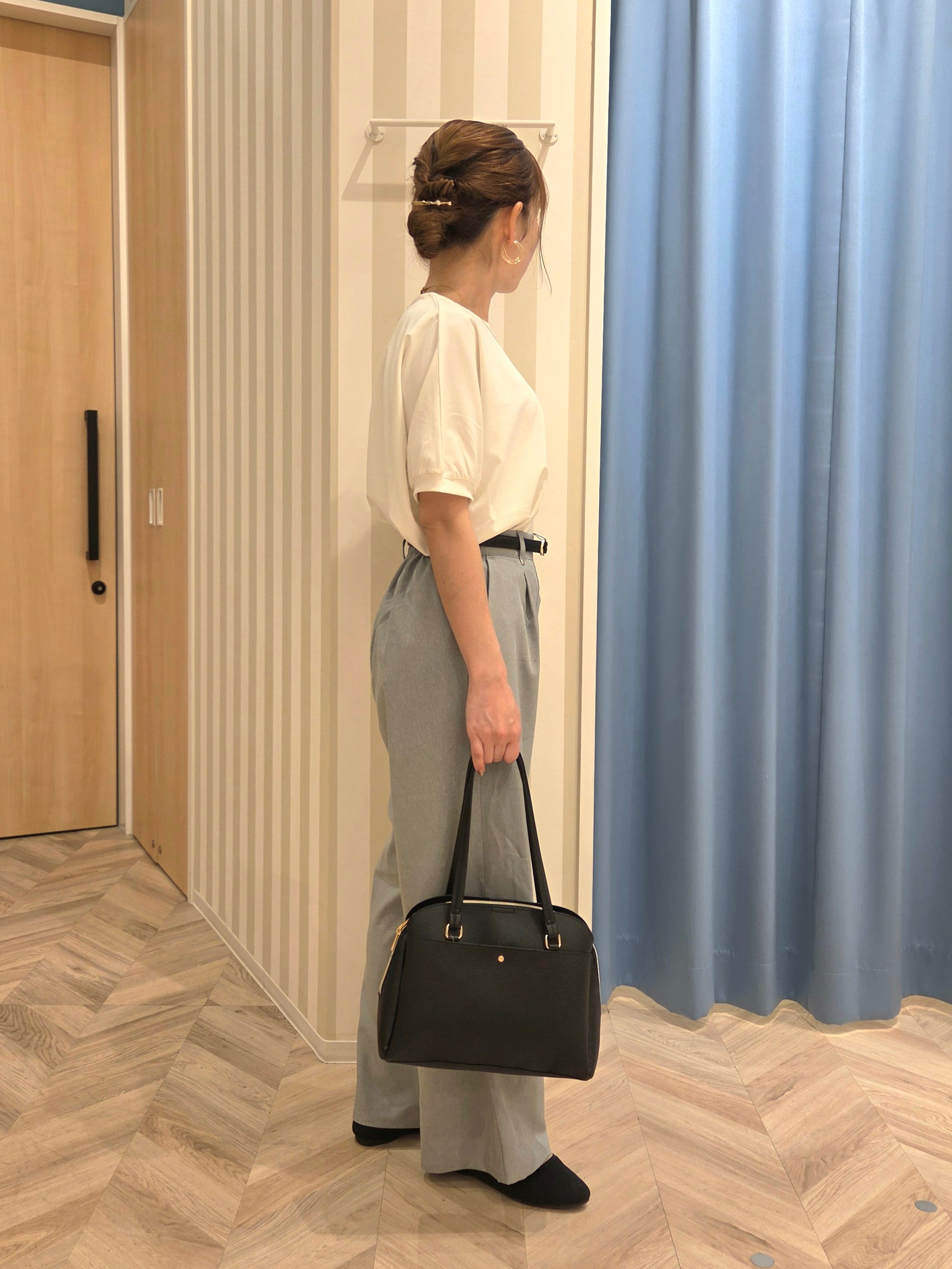 Ikumiさんの「SHOO･LA･RUE｜【洗濯後しわになりにくい】インせず着られる さらっとタッチのドルマンブラウス」を使ったコーディネート