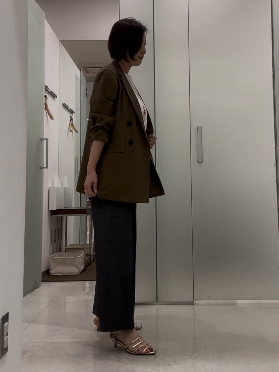 まどかさんの「UNTITLED｜◆【セットアップ可/接触冷感/通気性】ドライシアーダブルジャケット」を使ったコーディネート