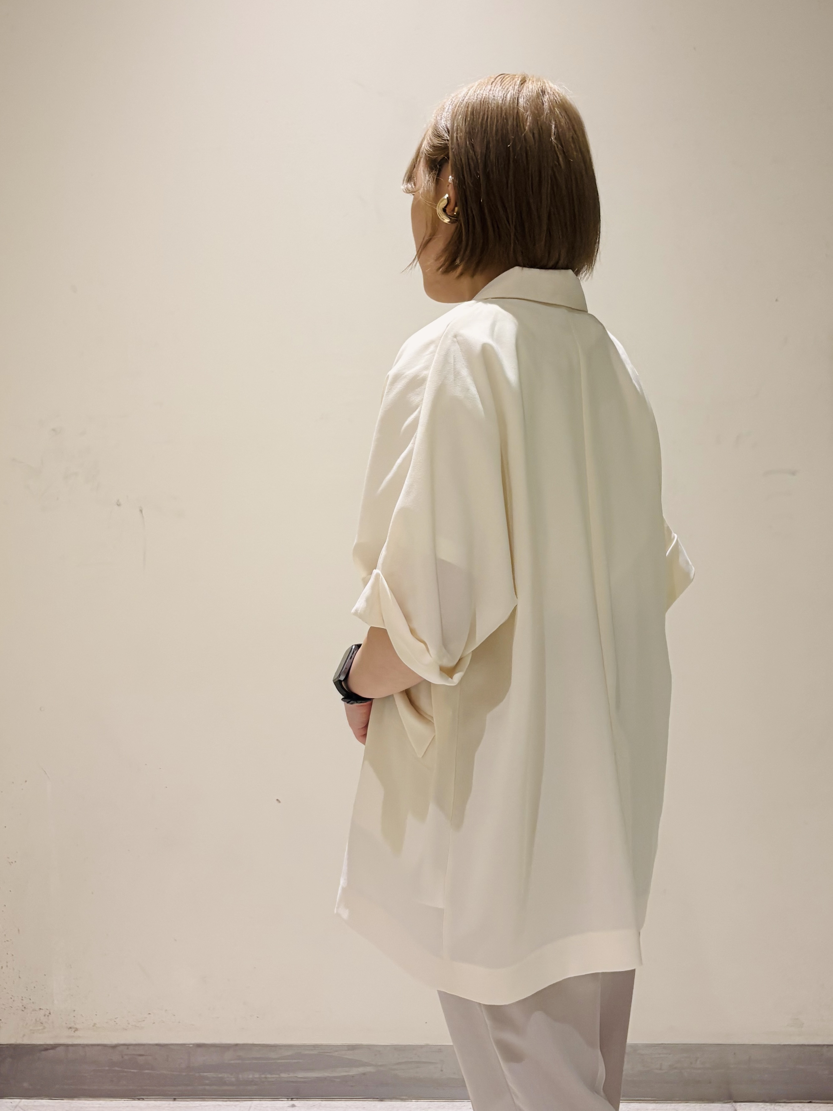 みきちぃさんの「OPAQUE.CLIP｜【接触冷感／吸水速乾／防シワ】リネンライクテーラードジャケット《洗濯機OK》」を使ったコーディネート