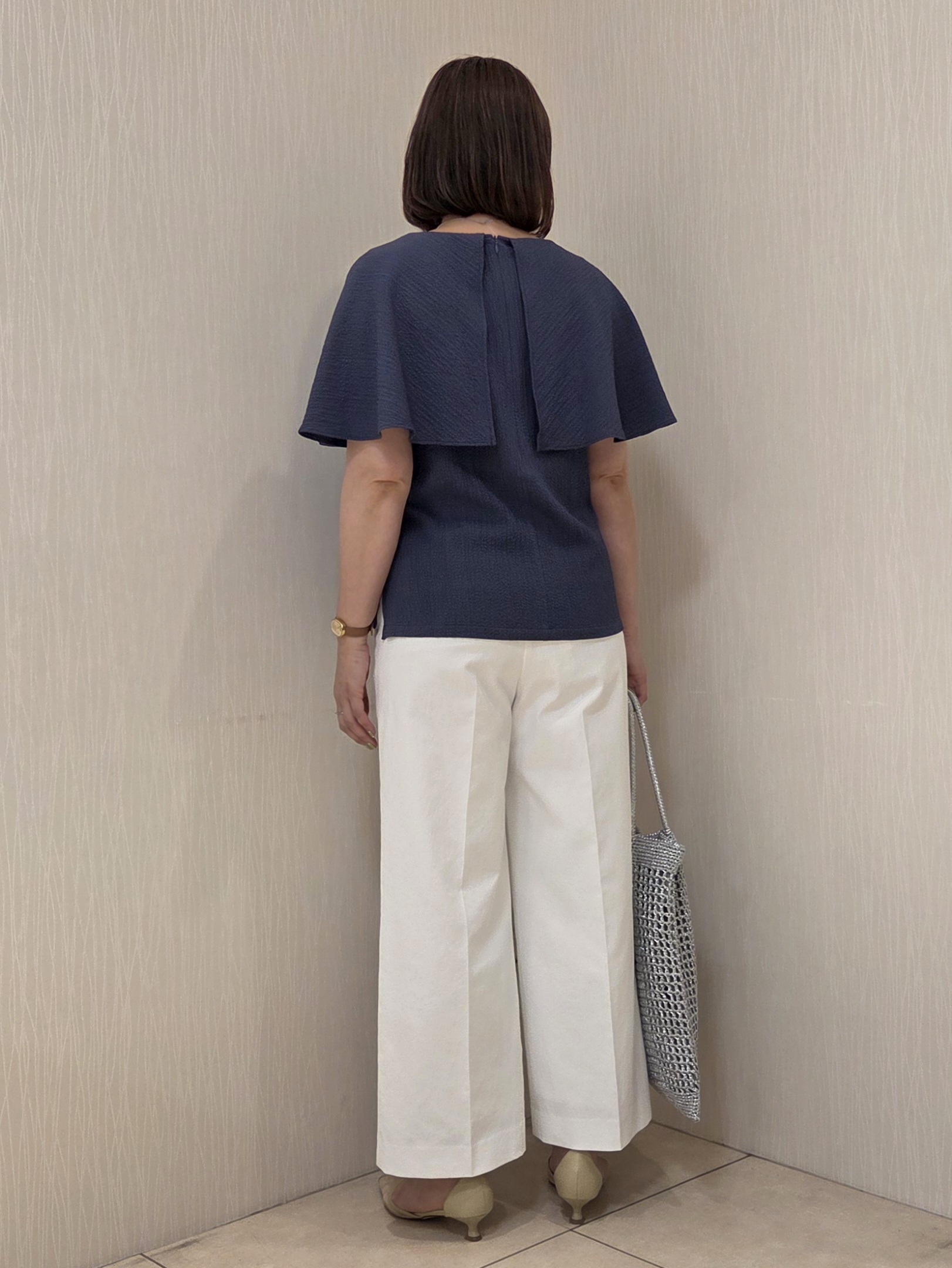 naokoさんの「UNTITLED｜◆【さらりと快適/セットアップ可/UV/接触冷感】スラブカラーレスジャケット」を使ったコーディネート