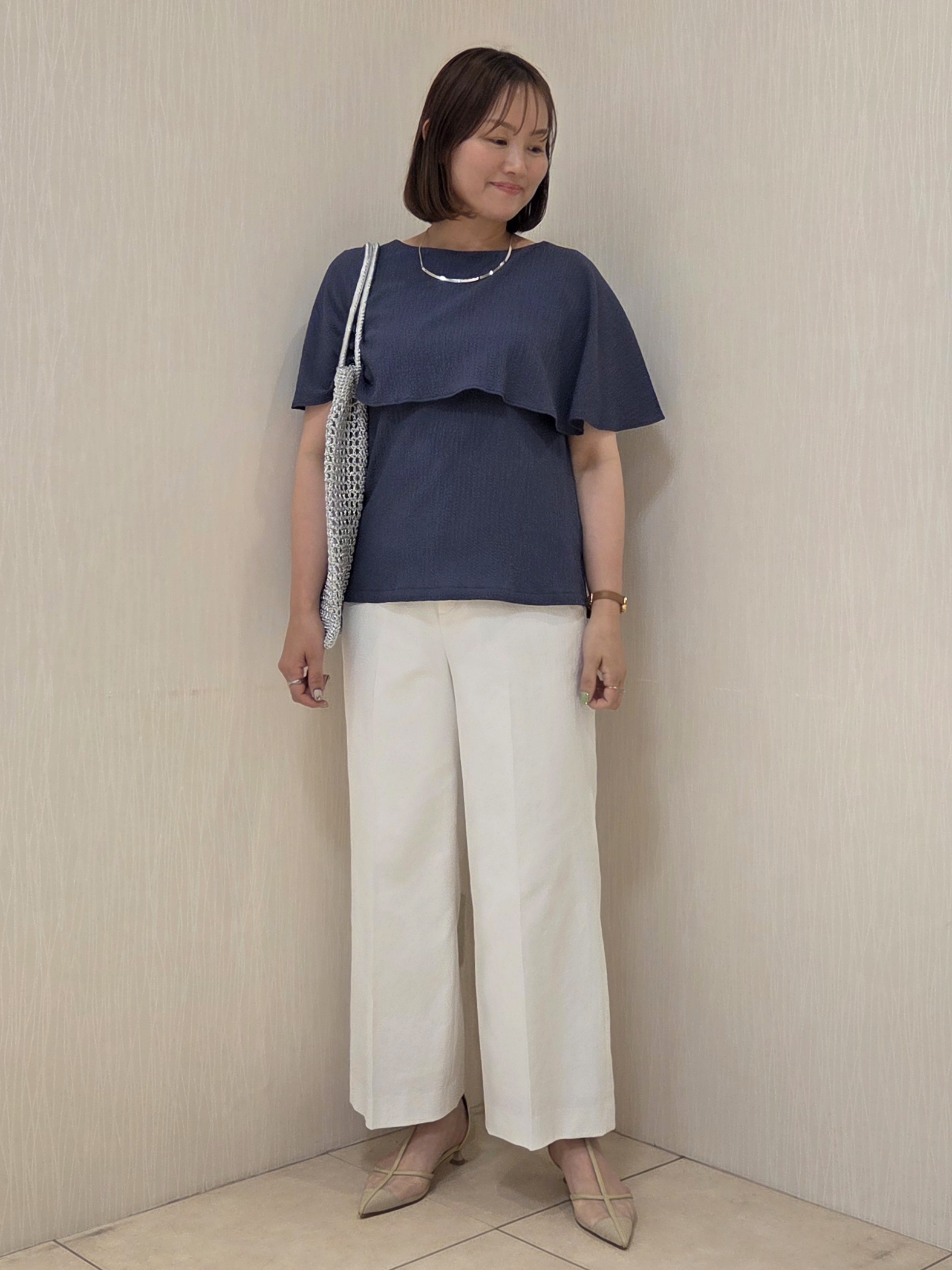 naokoさんの「UNTITLED｜◆【さらりと快適/セットアップ可/UV/接触冷感】スラブカラーレスジャケット」を使ったコーディネート