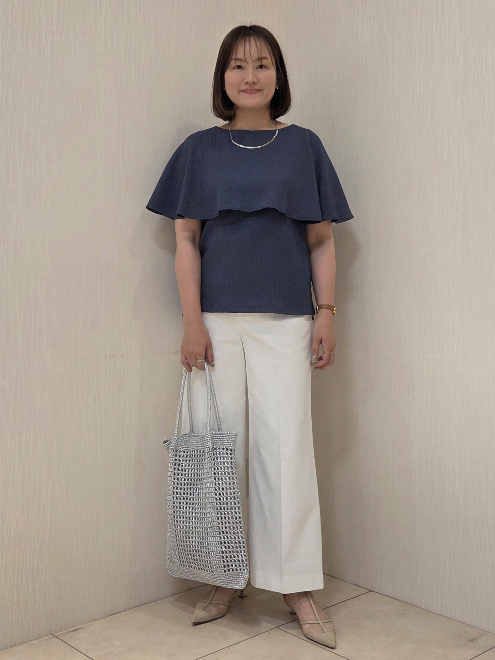 naokoさんの「UNTITLED｜◆【さらりと快適/セットアップ可/UV/接触冷感】スラブカラーレスジャケット」を使ったコーディネート