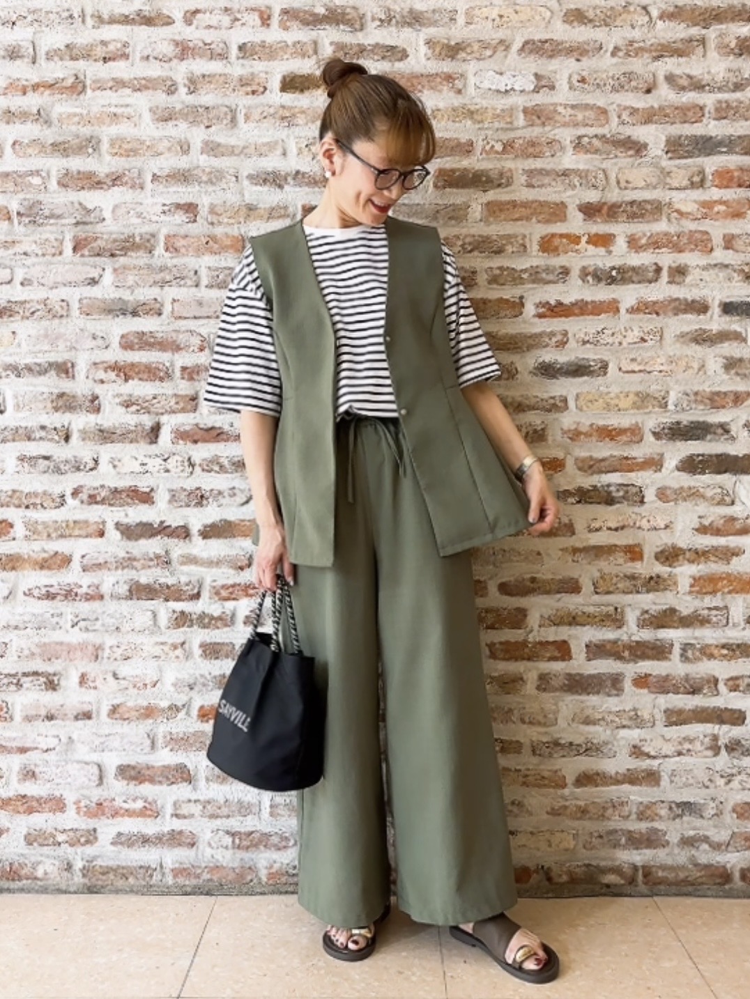 Yasucoさんの「Dessin｜【UVカット/接触冷感】プレーティングTシャツ」を使ったコーディネート