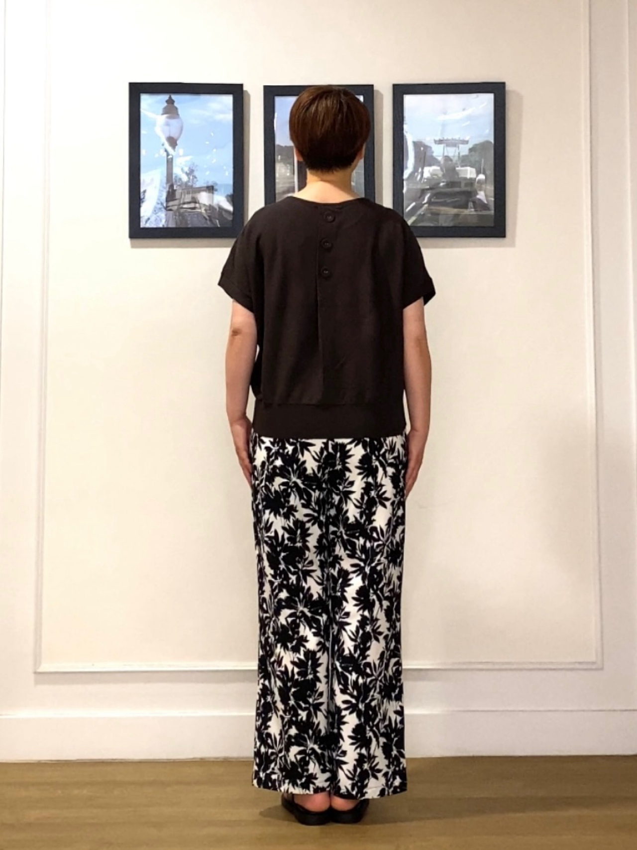 Hiroさんの「Dessin｜【洗える】後ろボタンフレンチスリーブニット」を使ったコーディネート