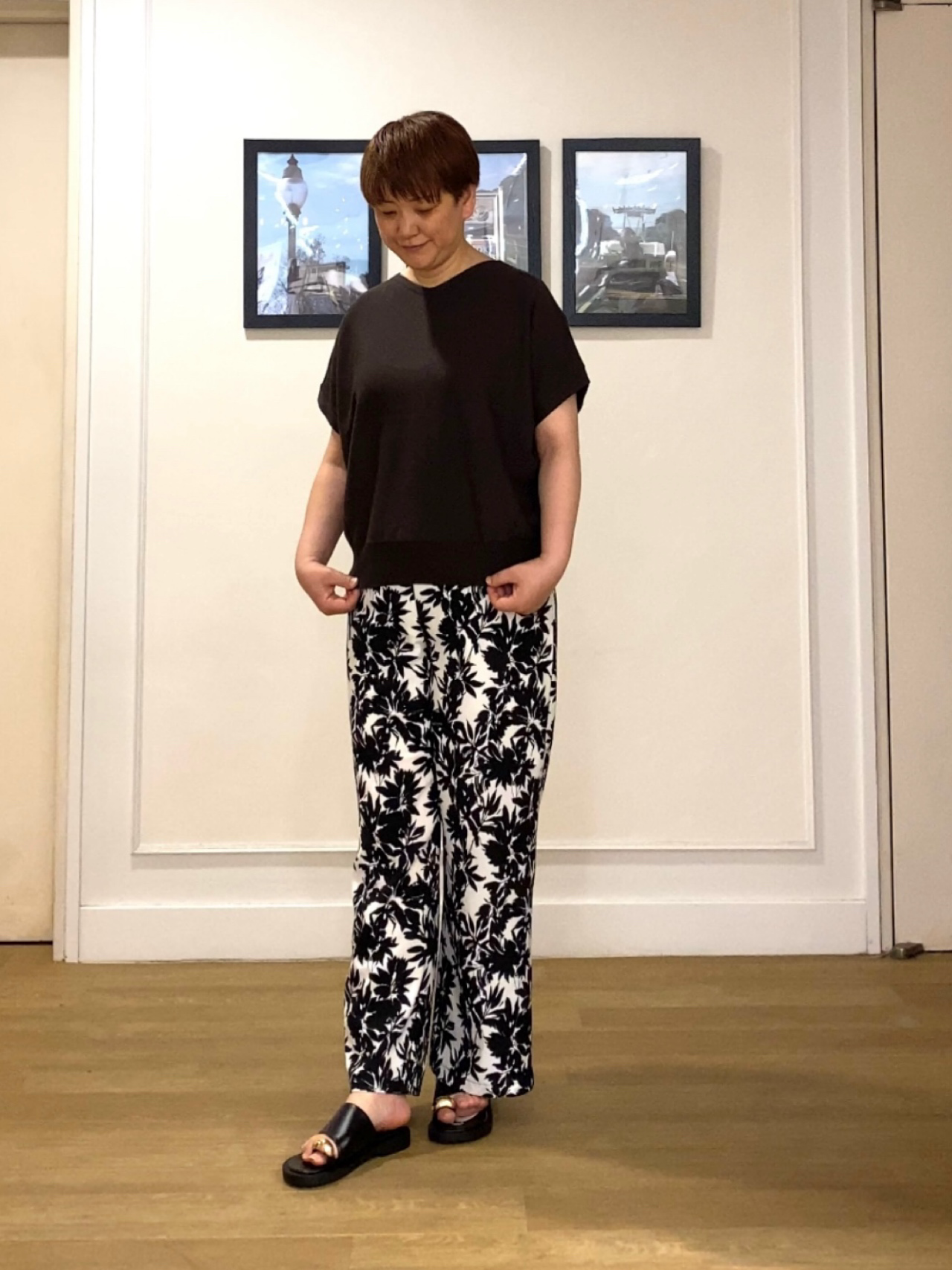 Hiroさんの「Dessin｜【洗える】後ろボタンフレンチスリーブニット」を使ったコーディネート