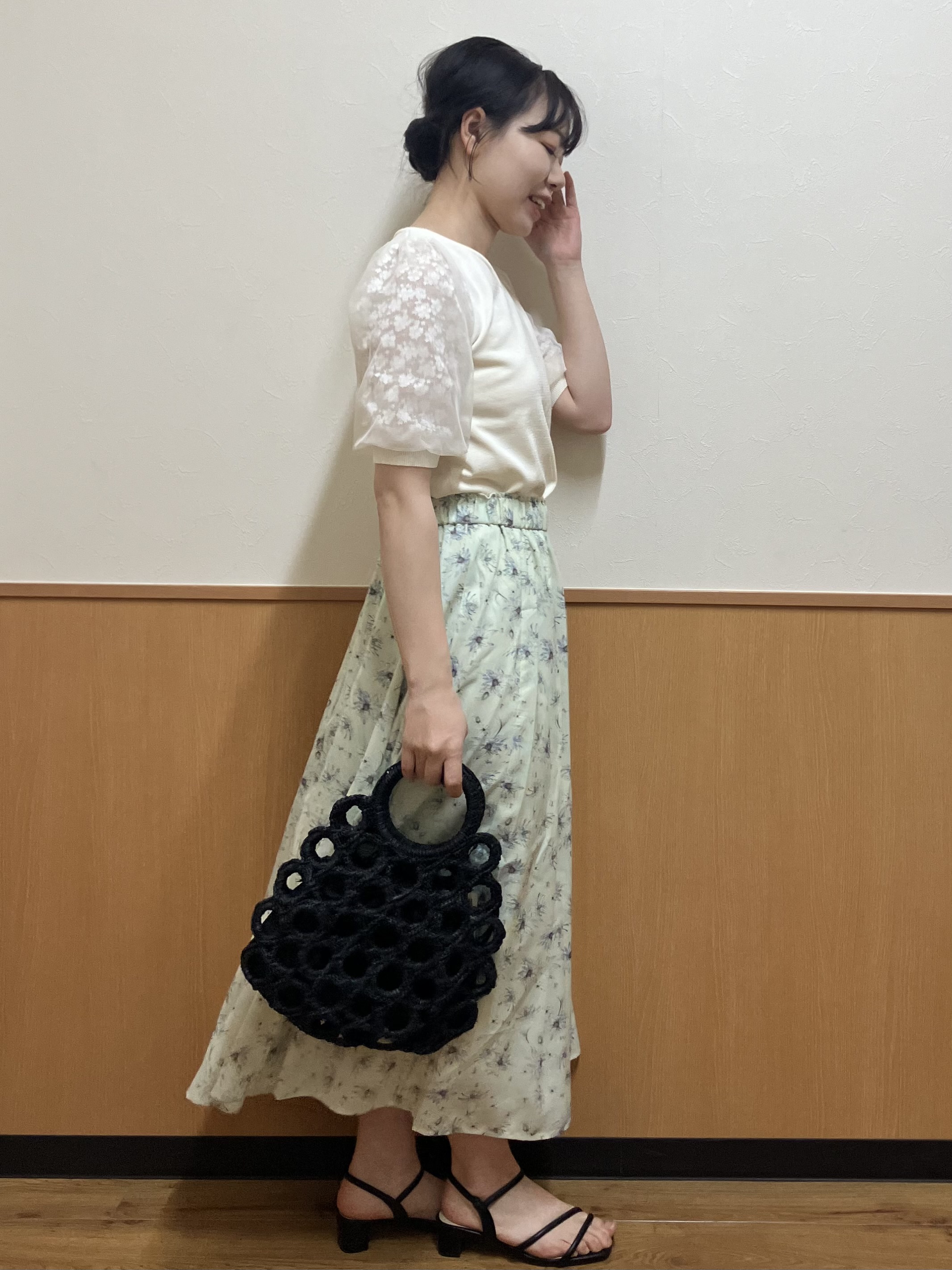 MAYUKIさんの「index｜【UVケア】レーススリーブハートネックニット《洗濯機OK／抗ピル／XS～LL》」を使ったコーディネート