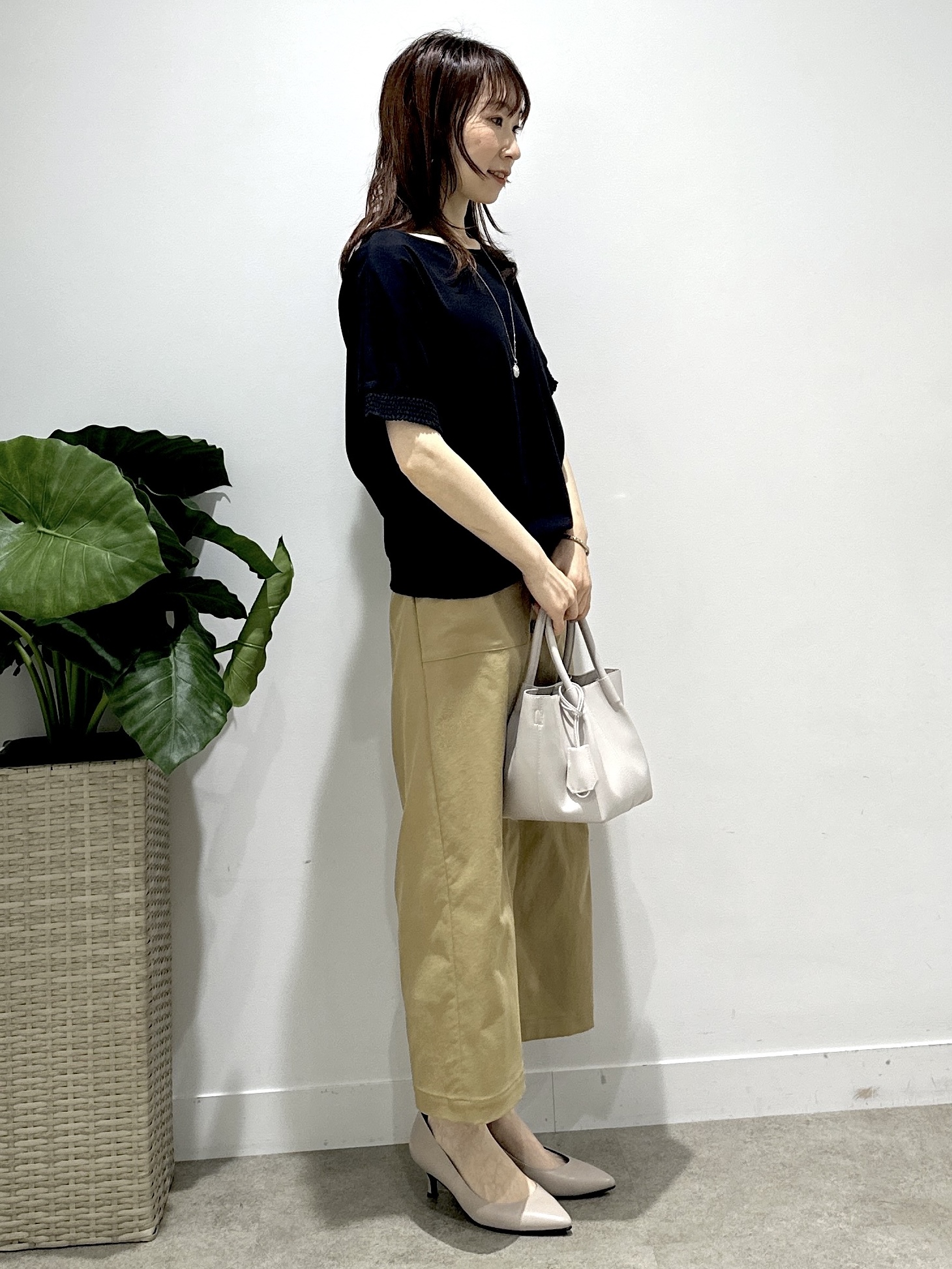 Miwaさんの「UNTITLED｜【接触冷感/汗染み防止/吸水速乾/UVカット】シャーリングプルオーバー」を使ったコーディネート