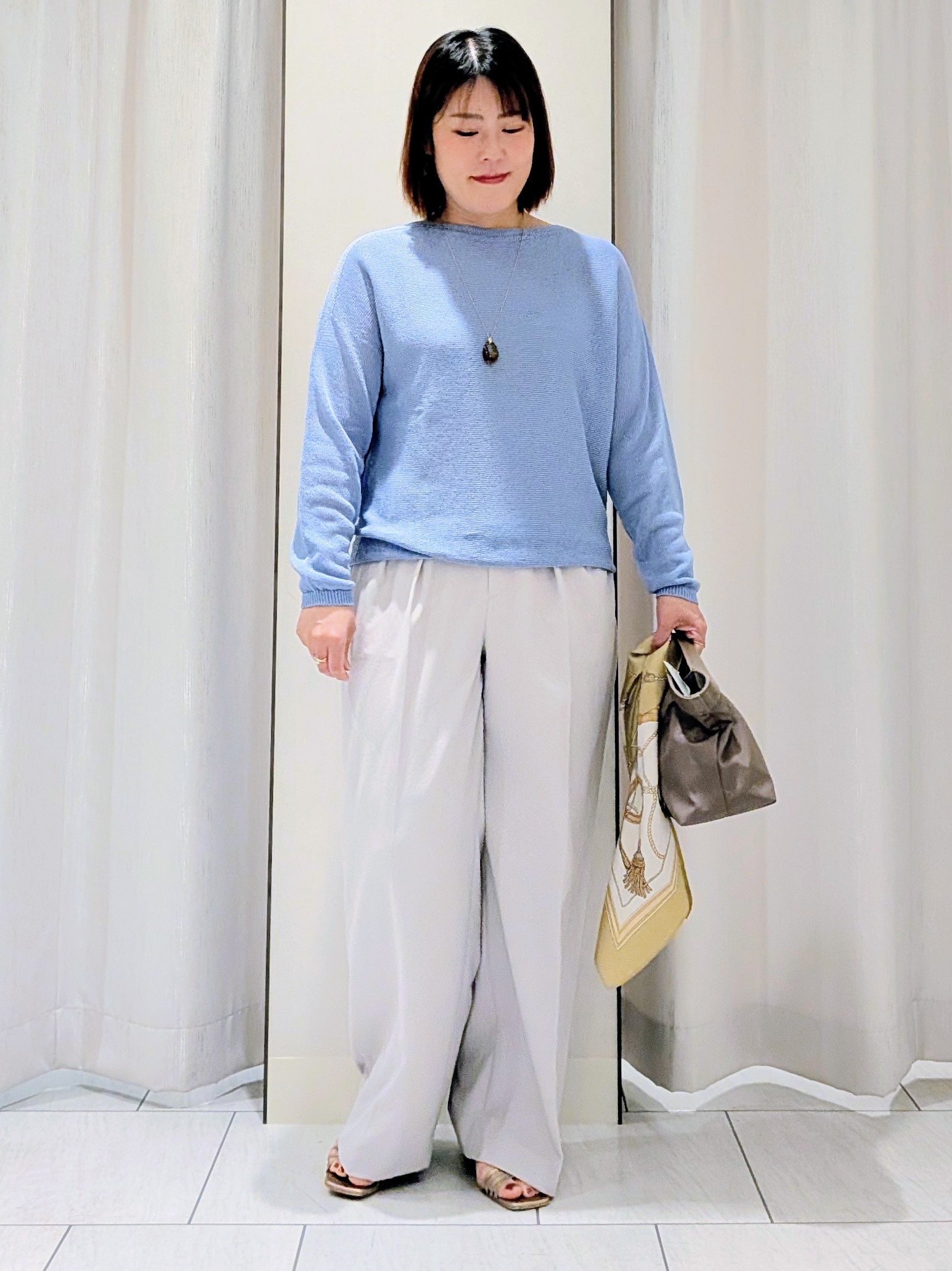 Onumaさんの「UNTITLED｜◆【楽な穿き心地/UV/接触冷感】クリーンワイドパンツ」を使ったコーディネート
