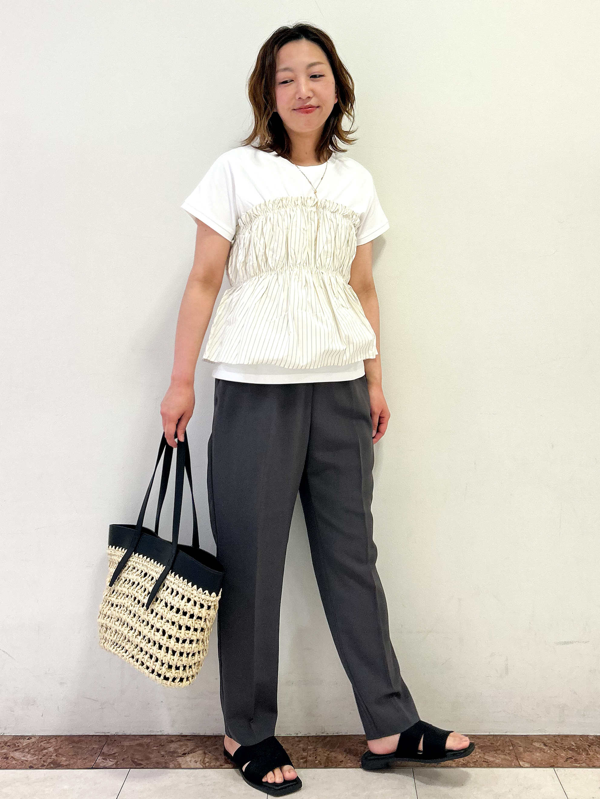 madokaさんの「OPAQUE.CLIP｜ビスチェドッキングTシャツ【洗濯機OK】」を使ったコーディネート